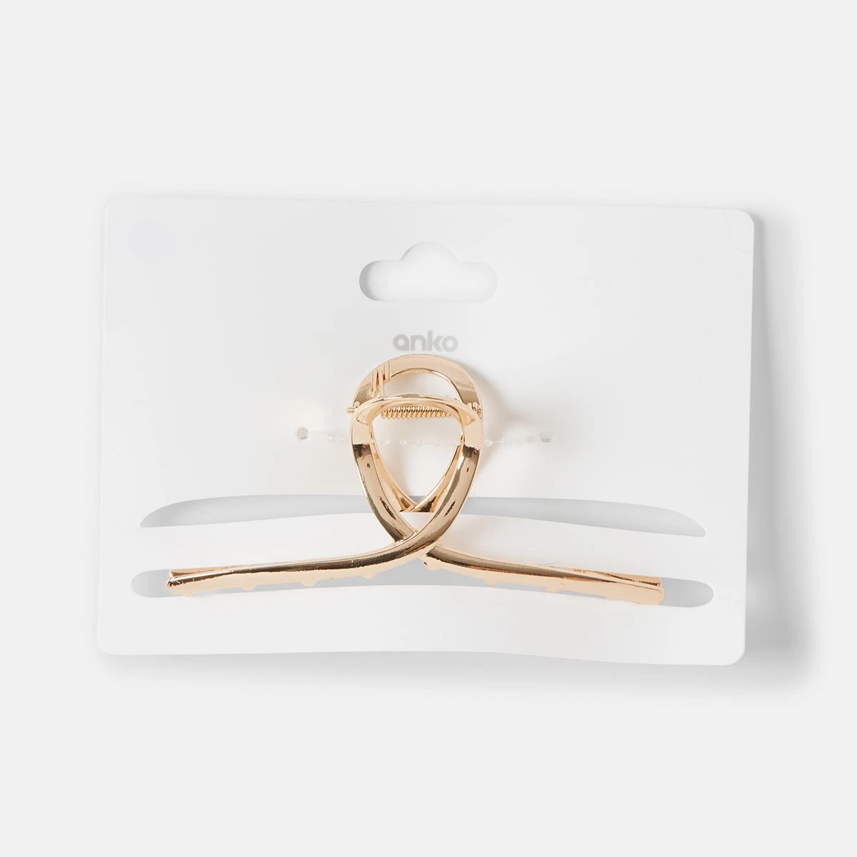 4 Metal Loop Claw Hair Clip - Gold Tone, 4 of 4