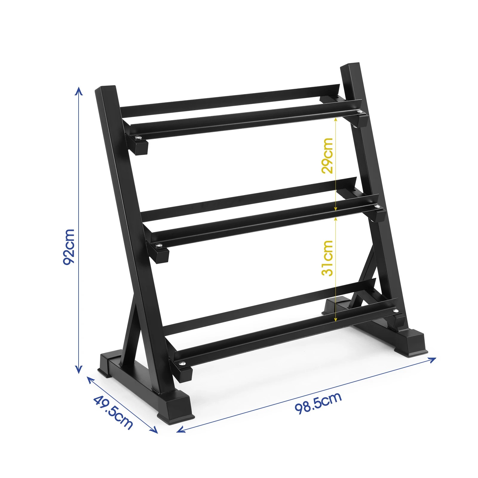 1 Ausway 3 Tier Dumbbell Rack Weight Set Stand Home Gym Storage, 1 of 5