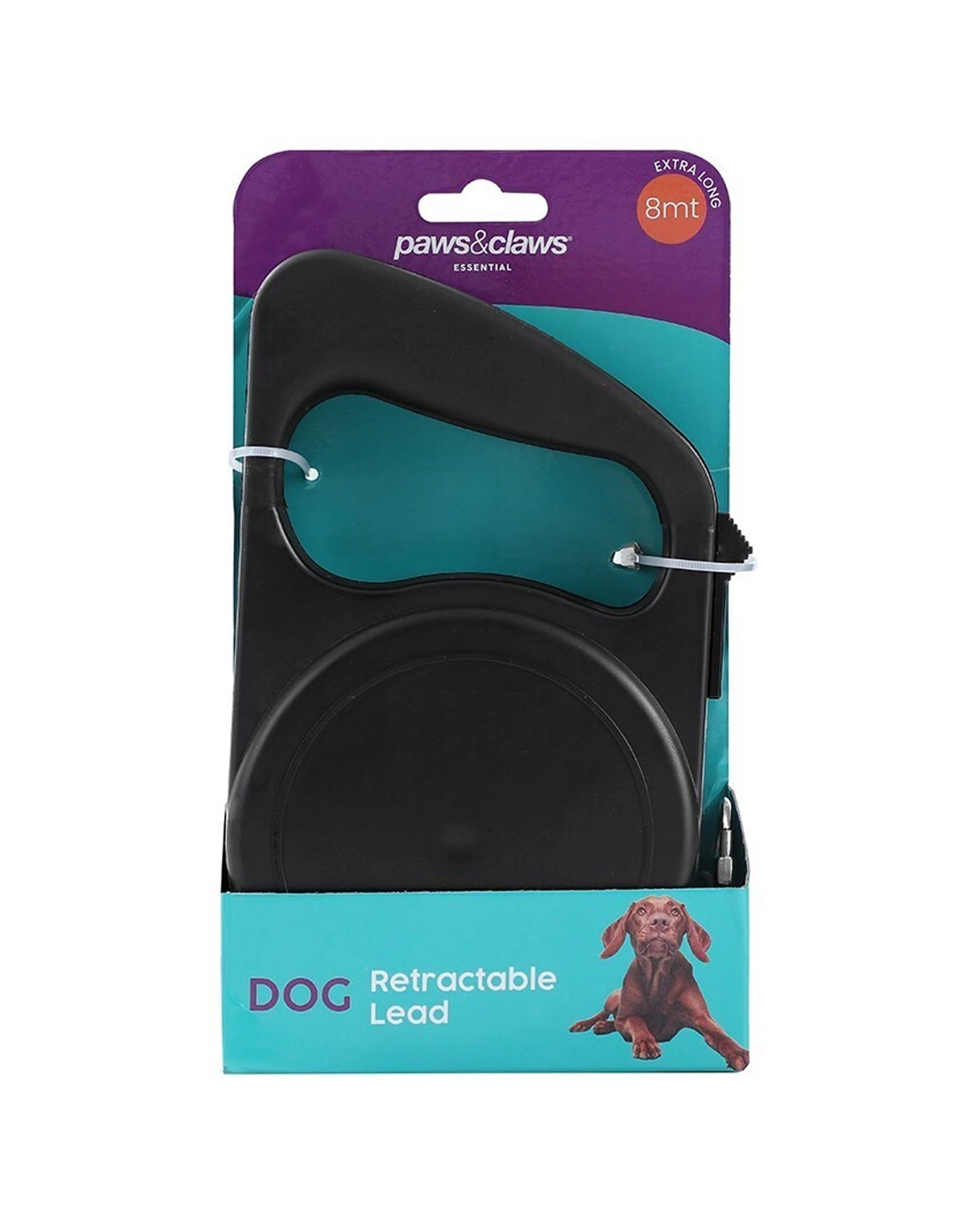 1 Paws And Claws 8 Metre Retractable Pet Dog Cat Lead Comfortable Braking - Multi, 1 of 5