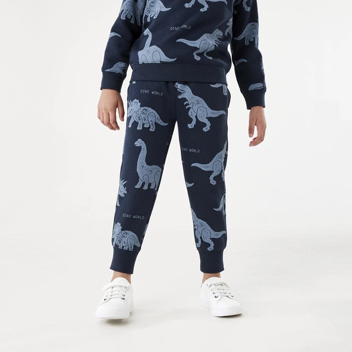 1 All Over Print Trackpants Blu Dino, 1 of 9
