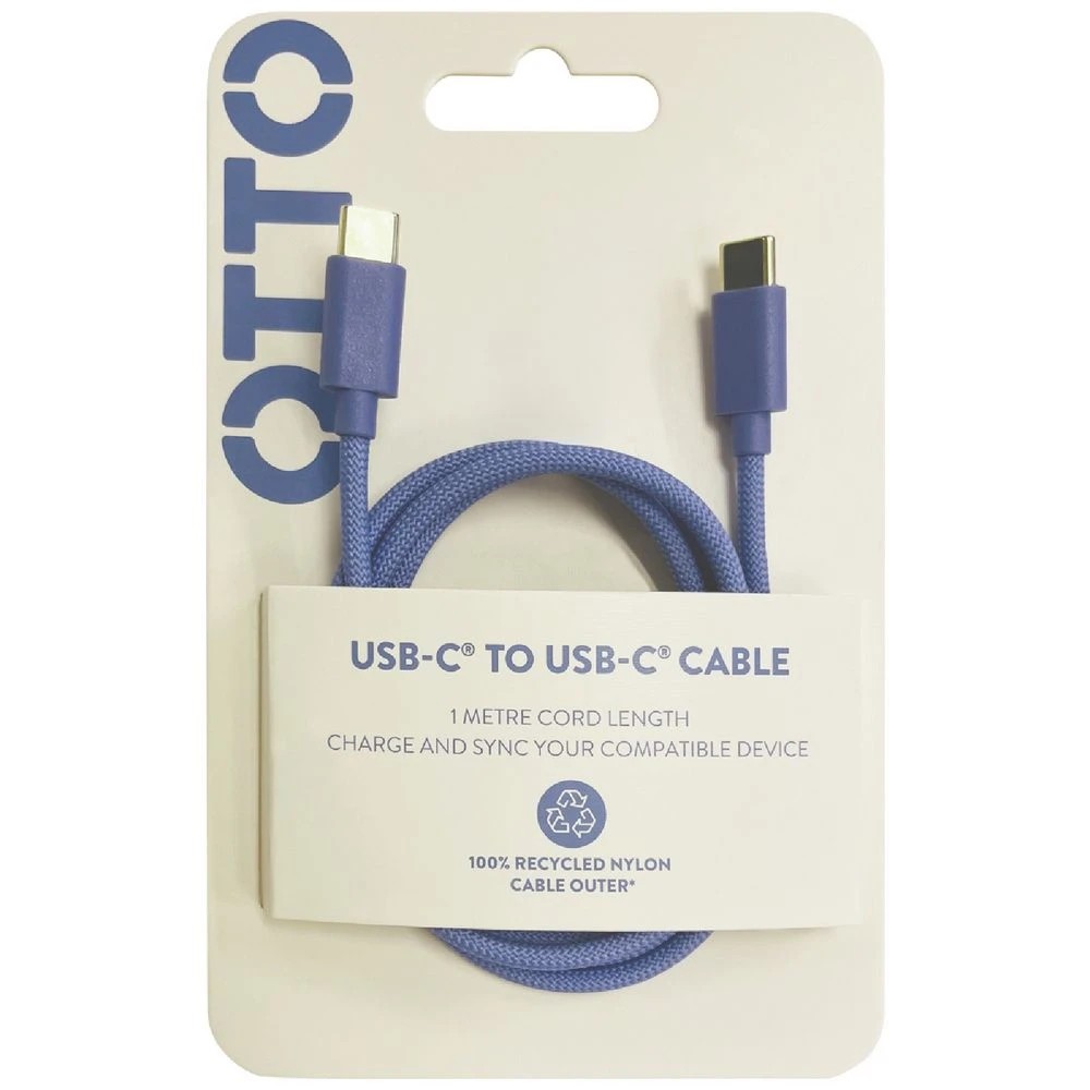 4 Otto USB-C to USB-C Cable 1m Pastel Blue, 4 of 4
