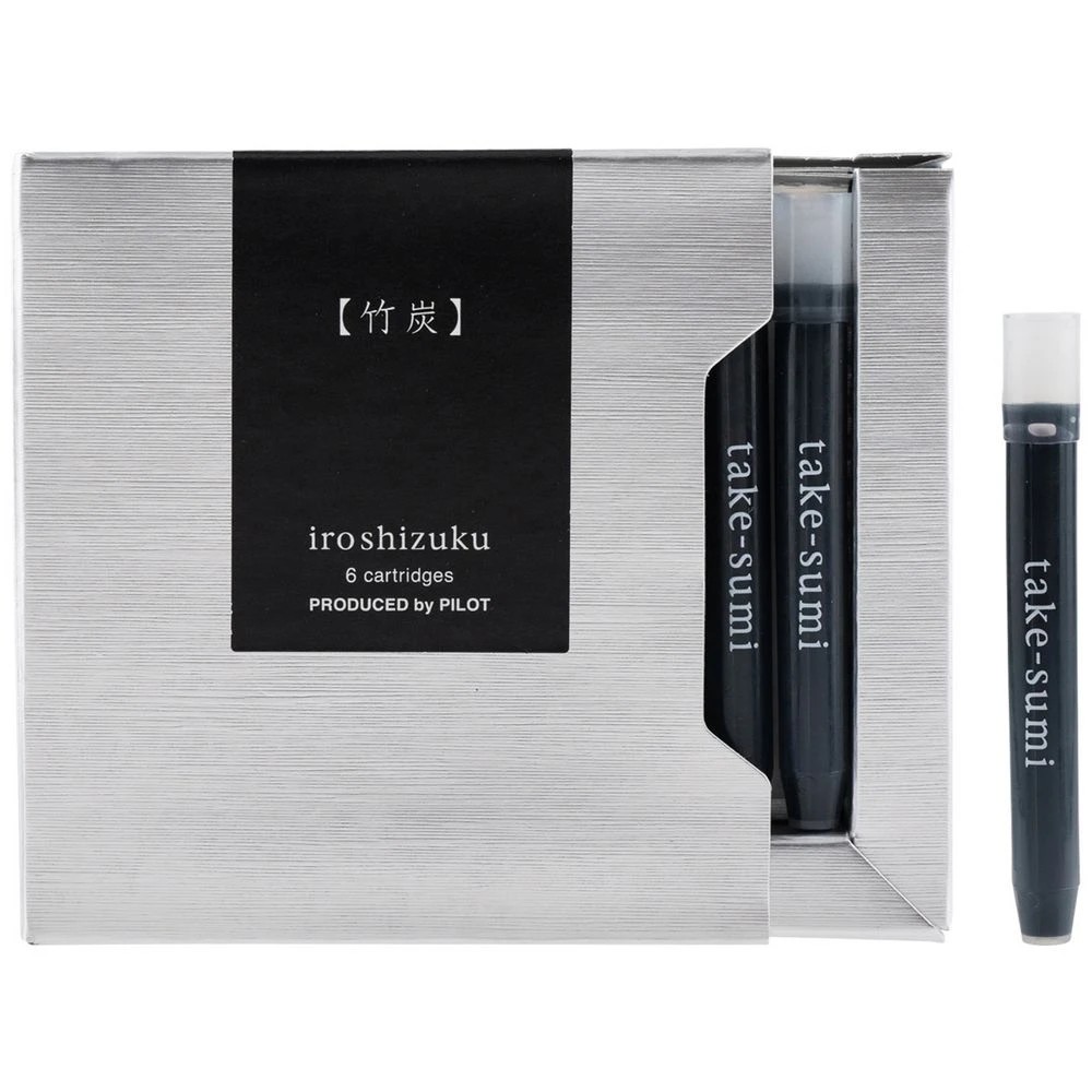 1 Iroshizuku Fountain Pen Ink Cartridge Bamboo Charcoal 6Pk, 1 of 3