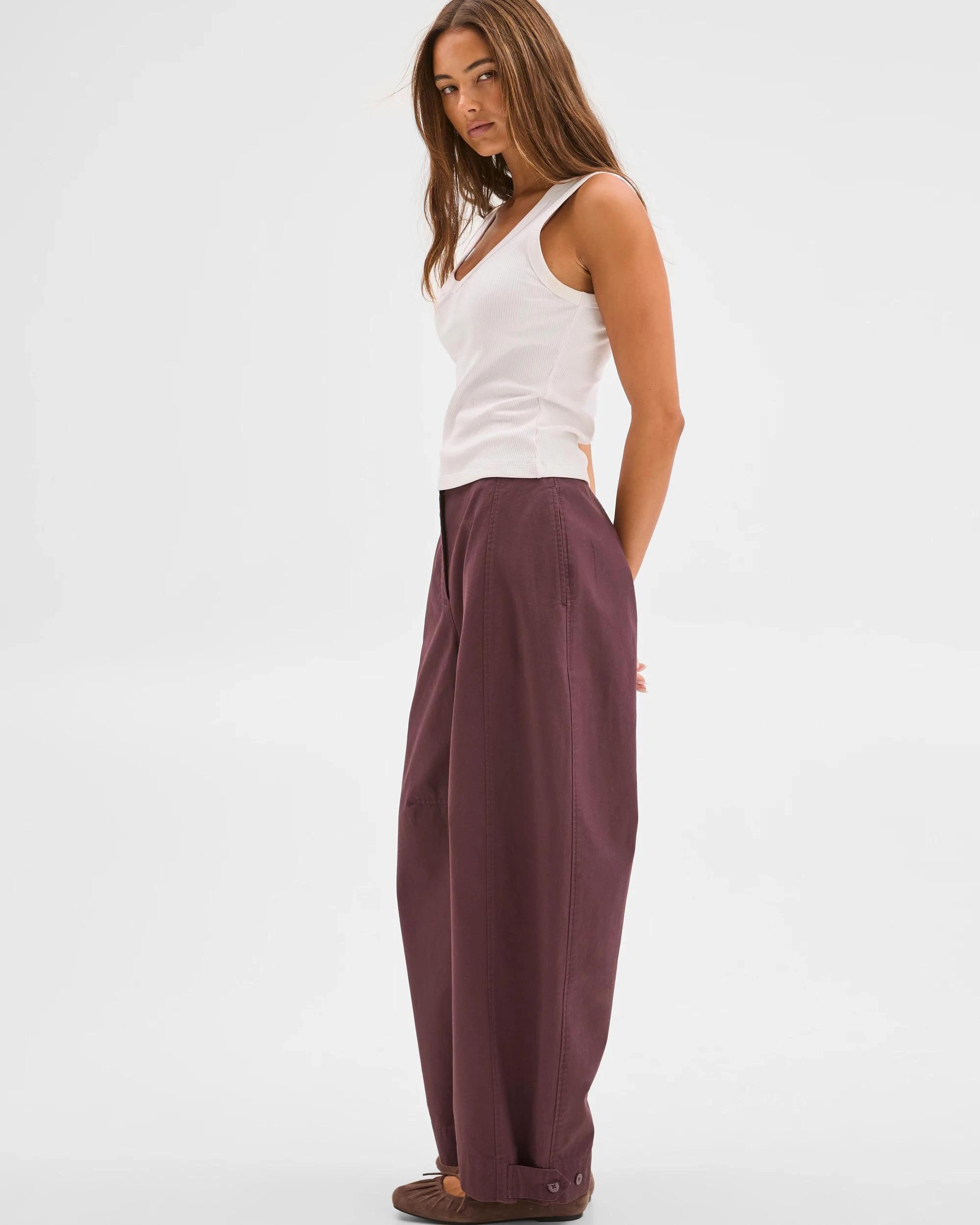 4 Lily Loves Australian Cotton Barrel Leg Cargo Pants FUDGE, 4 of 8