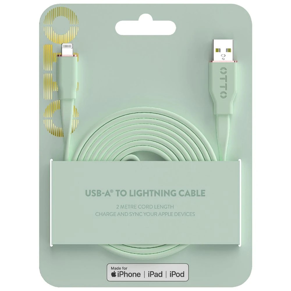 5 Otto 2m USB-A to Lightning Cable Mint, 5 of 7