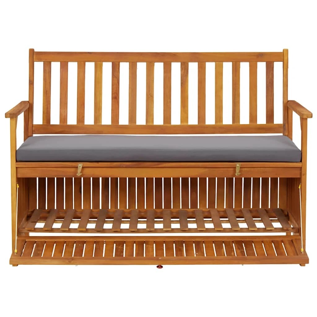 5 Vidaxl Garden Storage Bench Solid Acacia Wood - Grey, 5 of 8