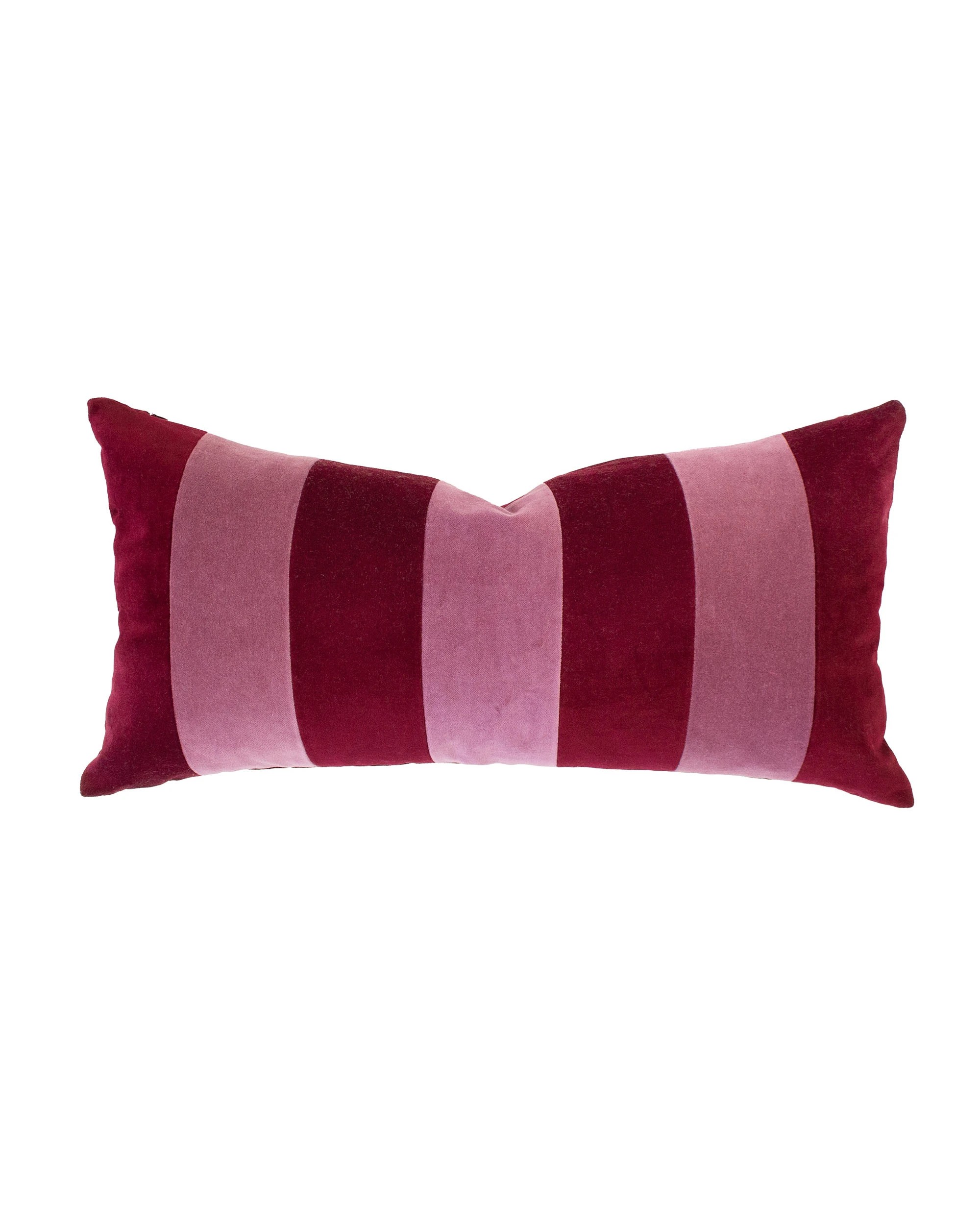 1 Bambury Cooper Decorative Rectangle Cotton Velvet Sofa Cushion 30x60cm Berry - Red, 1 of 5