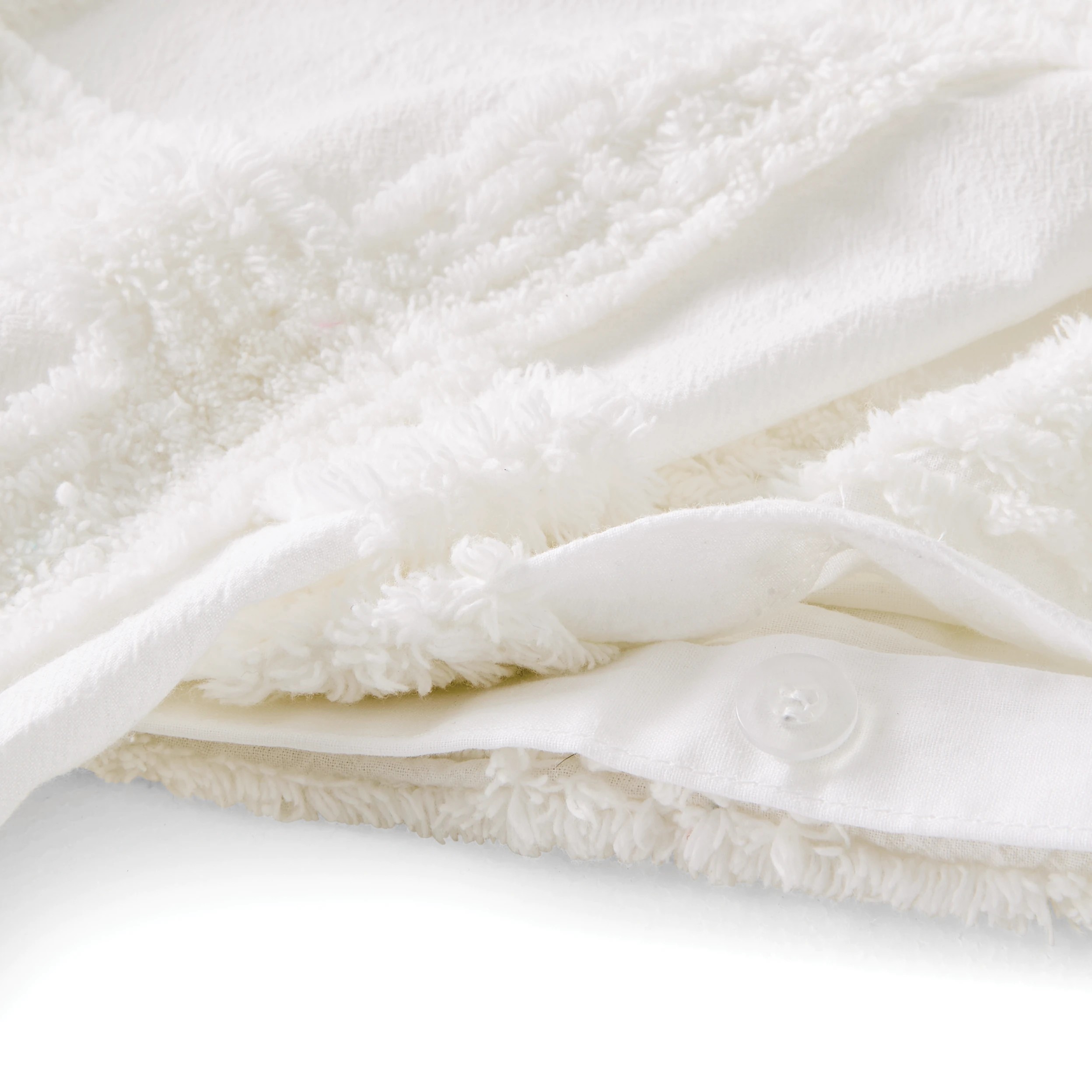 4 Check Tufted Cotton Quilt Cover Set - Super King Bed, White, 4 of 6