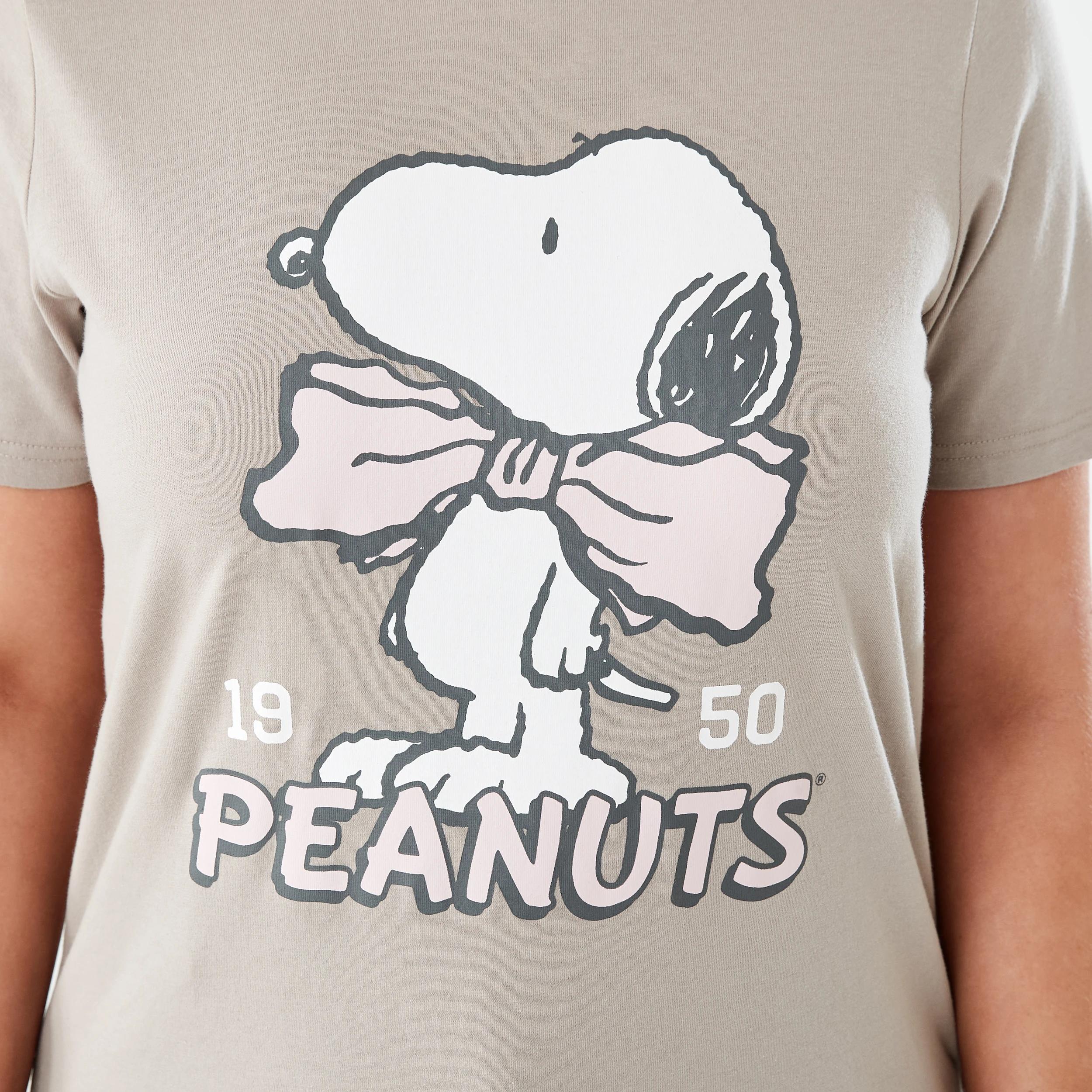 5 Snoopy License Short Sleeve Print T-shirt PEANUTS FADED TAUPE, 5 of 5