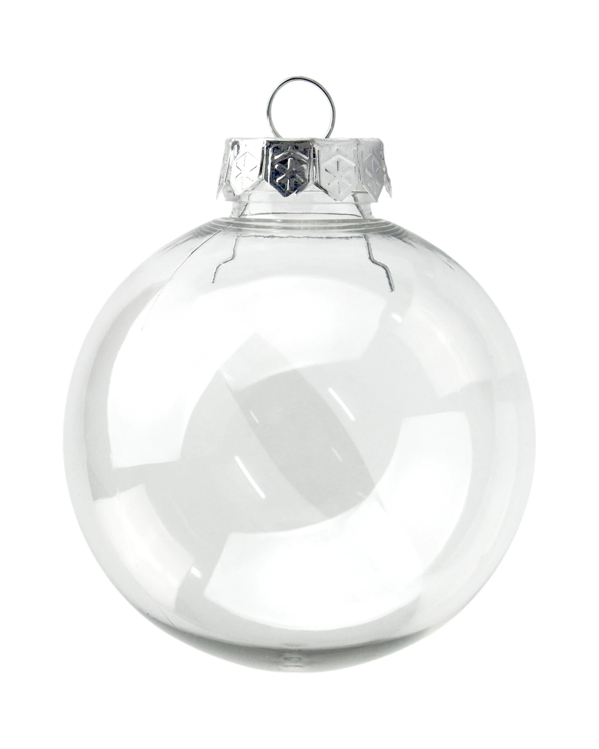 3 Partyrama Clear Plastic Fillable Bauble With Silver Cap 8cm, 3 of 4