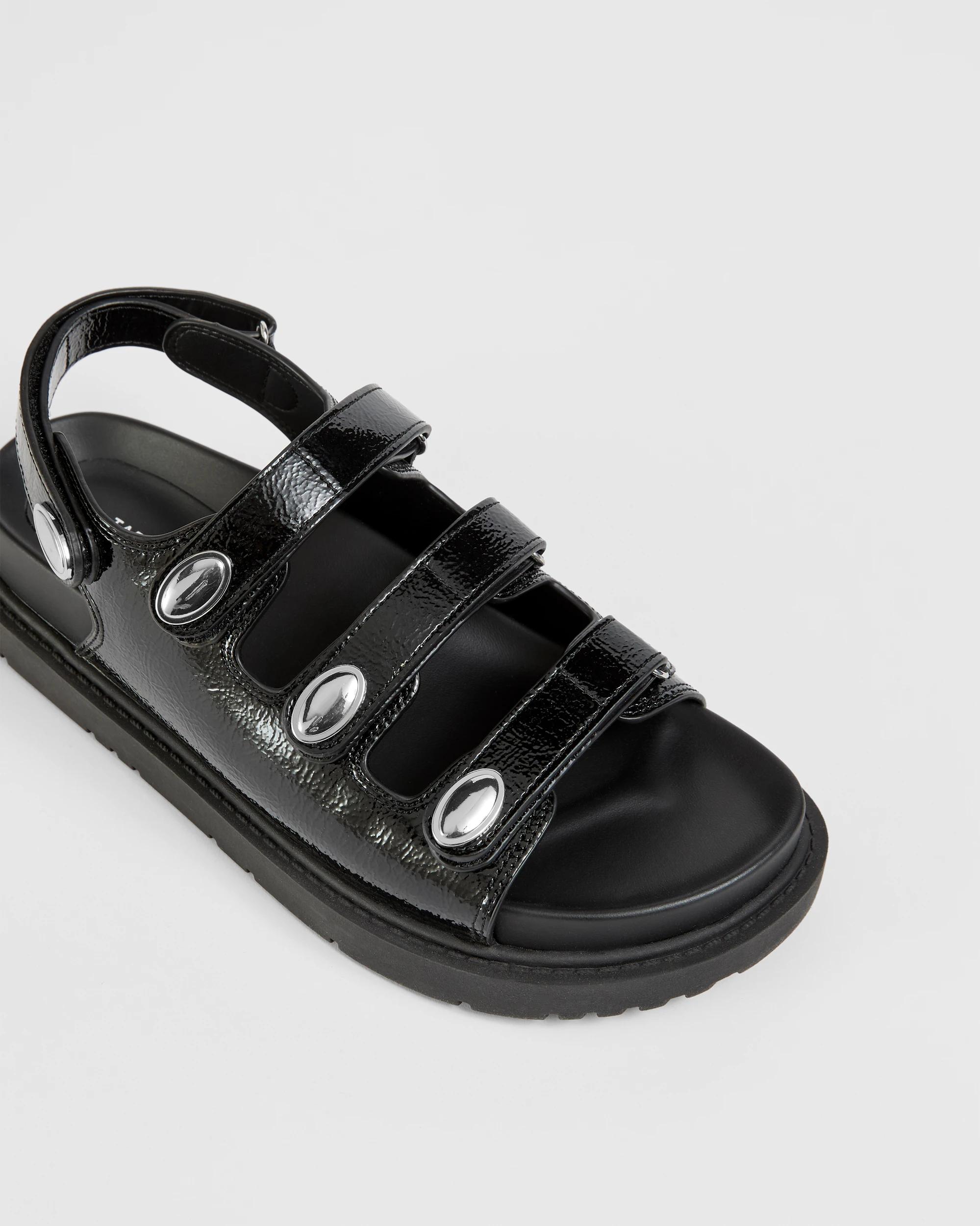 3 Target Triple Strap Footbed Sandal - Katty BLACK CRINKLE, 3 of 3
