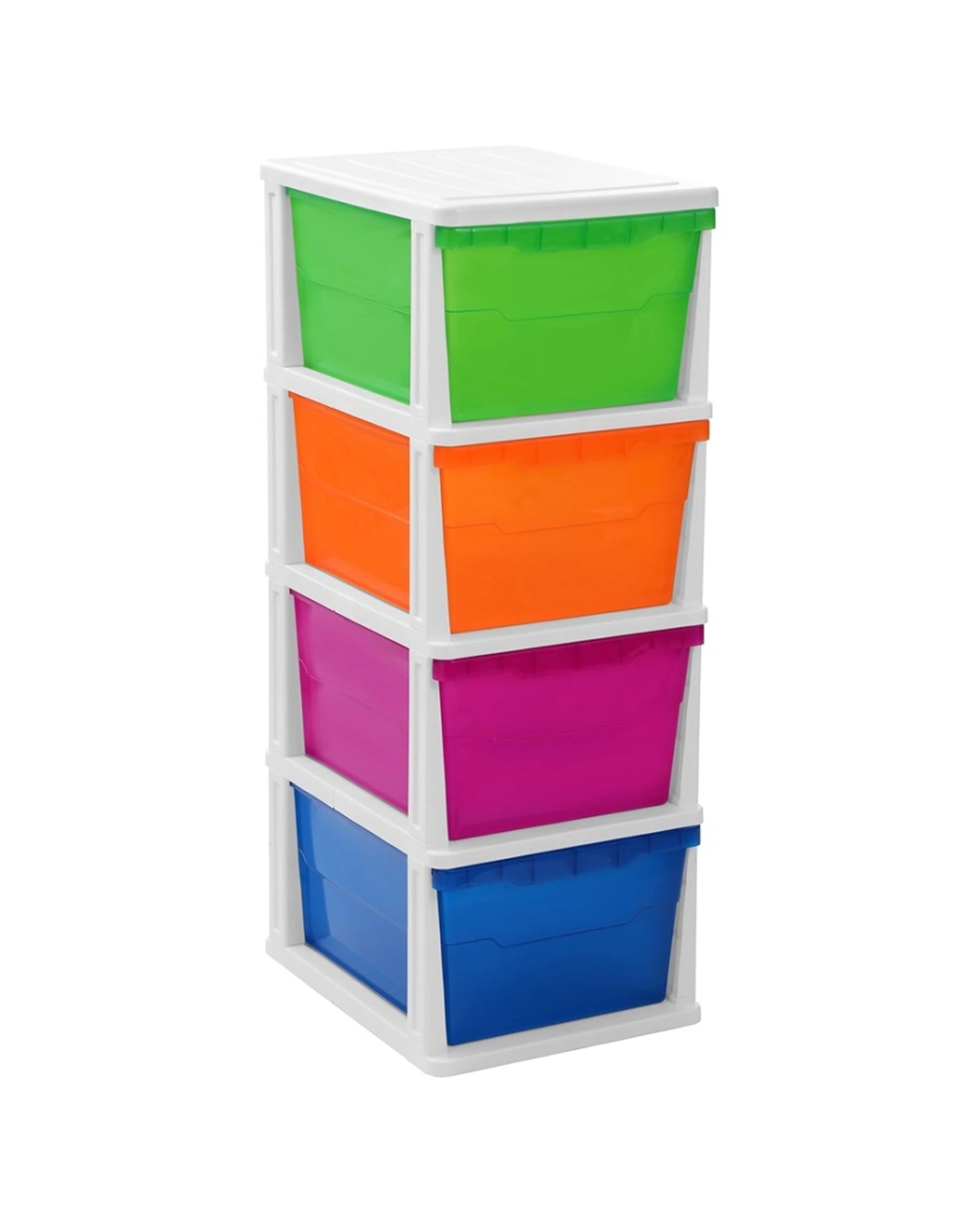 1 Boxsweden Stakit Mega 4 Drawer Organisation Storage Unit Durable - Multi, 1 of 4