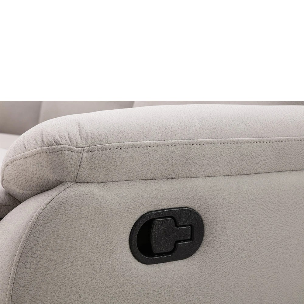 7 Foret 5 Seater Sofa Corner Lounge Recliner Footrest Bed Chaise Couch Fabric Grey Light, 7 of 9