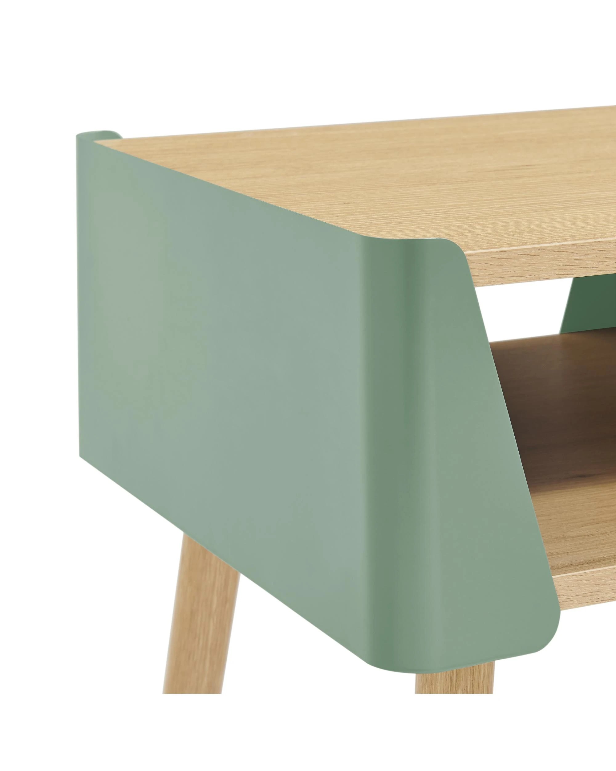 6 Kodu Side Table Bedside Shelf Square - Green, 6 of 8