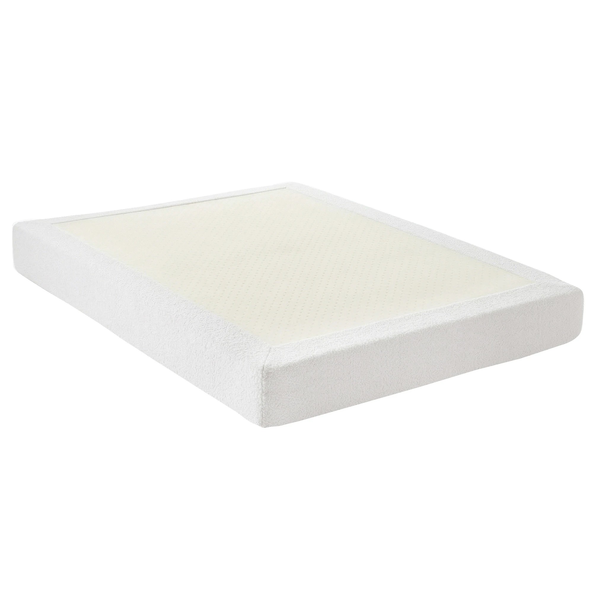 1 Artiss Compression Bed Frame Double Size No Assembly Vacuum High Density Sponge Boucle Cream - White, 1 of 7