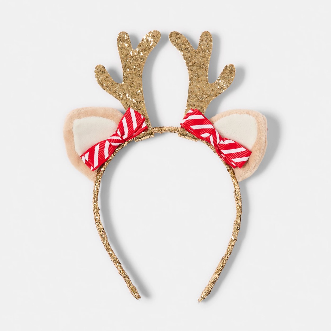 2 Christmas Reindeer Headband - Red, White, Brown and Gold Tone, 2 of 3