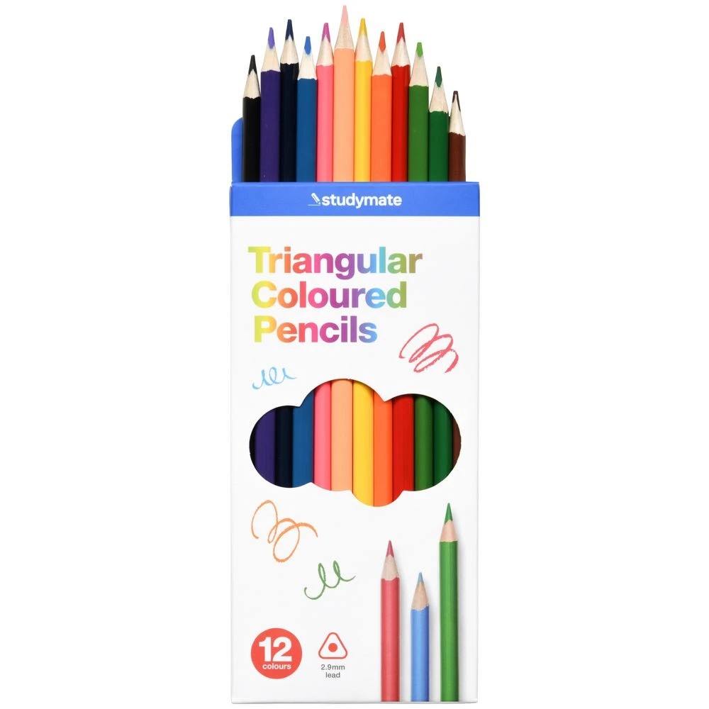 3 Studymate Triangular Coloured Pencils 12 Pack, 3 of 5