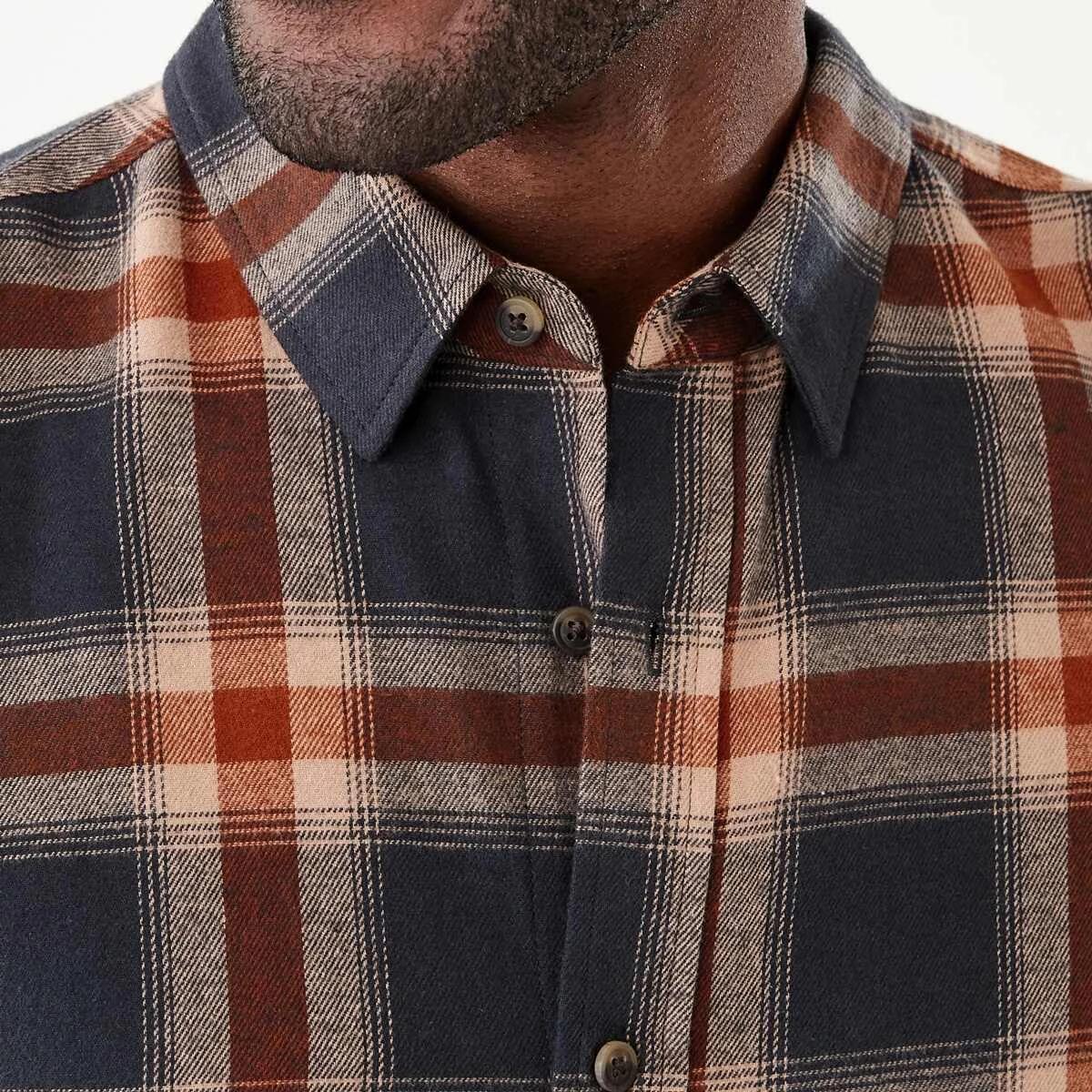 5 Long Sleeve Brushed Check Shirt Rust Check, 5 of 6