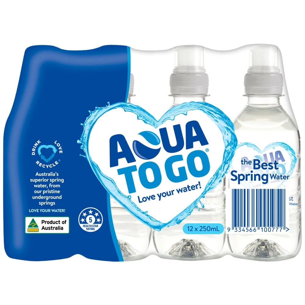 2 Aqua To Go 250mL Water Bottles 12 Pack, 2 of 3
