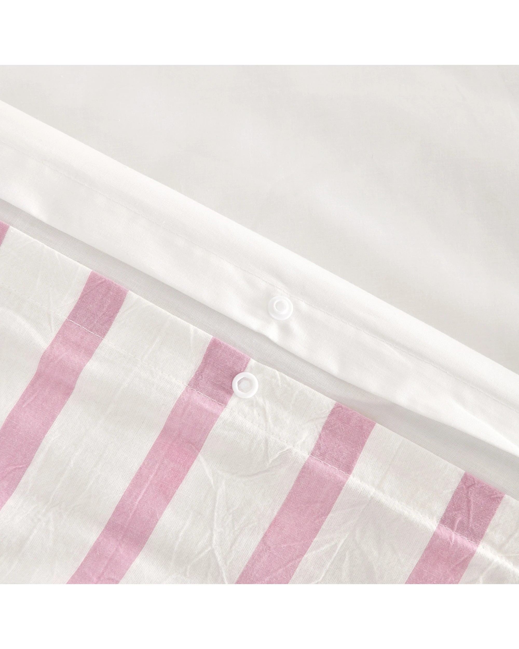 5 Dreamaker Baby Bask Washed Cotton Yarn Dyed Stripe Quilt Cover Set - COT Size - Pink Pearl, 5 of 7