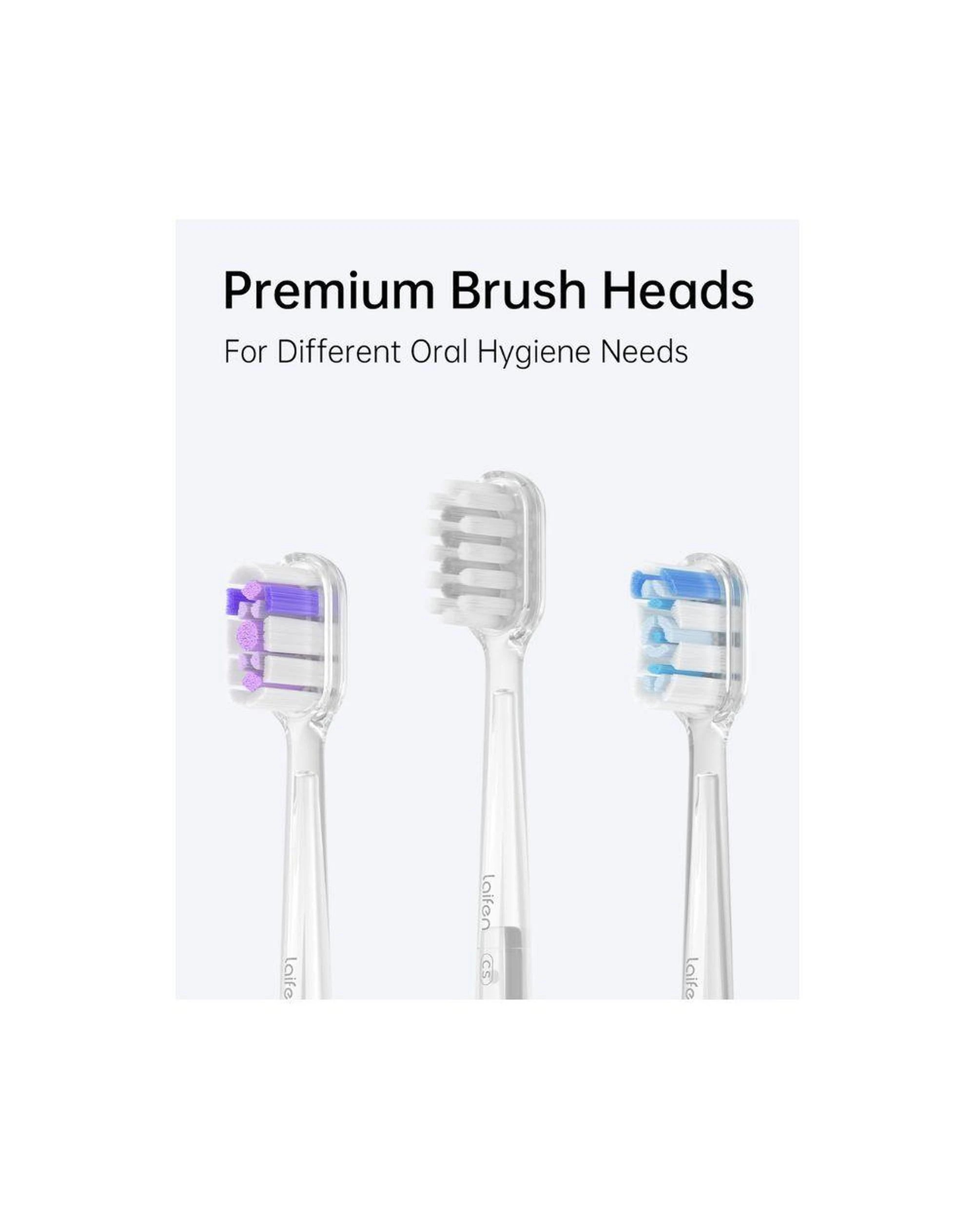 9 Laifen Wave Electric Toothbrush Stainless Steel 60 Degree Oscillation App USB C 3 Brush Heads, 9 of 10