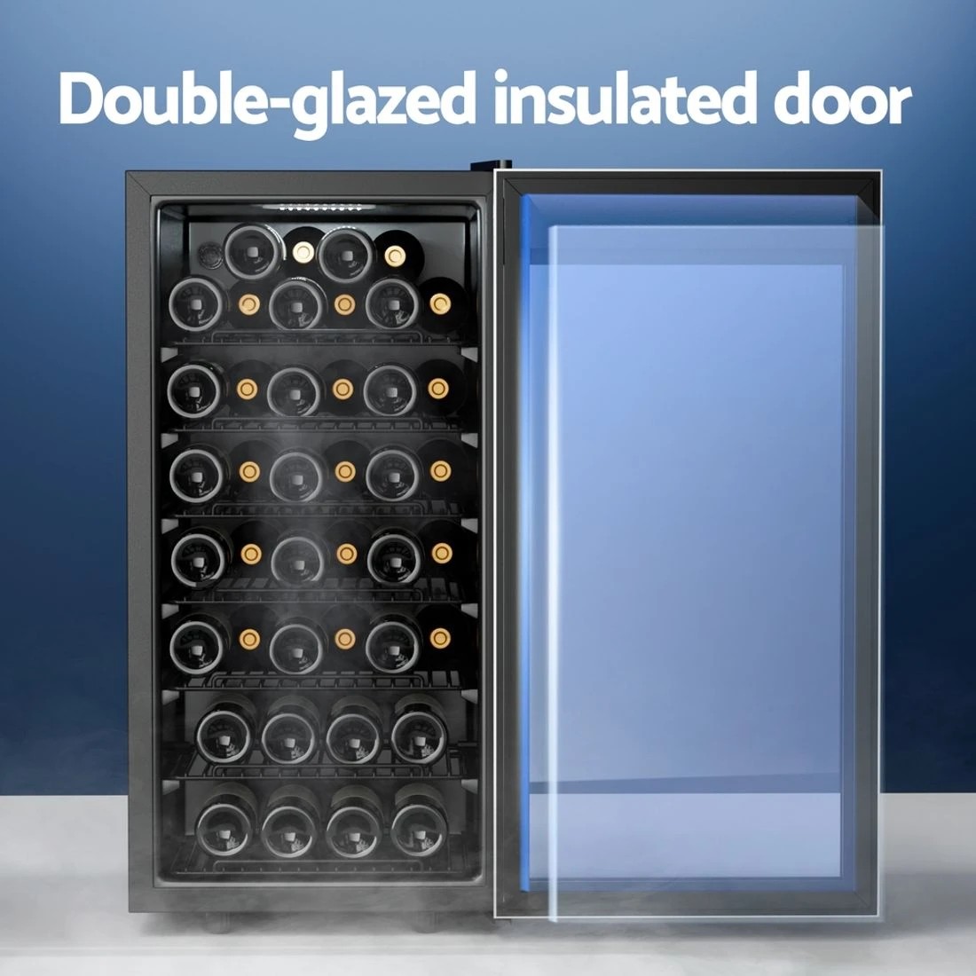 7 Devanti Wine Fridge Cooler 42 Bottles - Black, 7 of 7