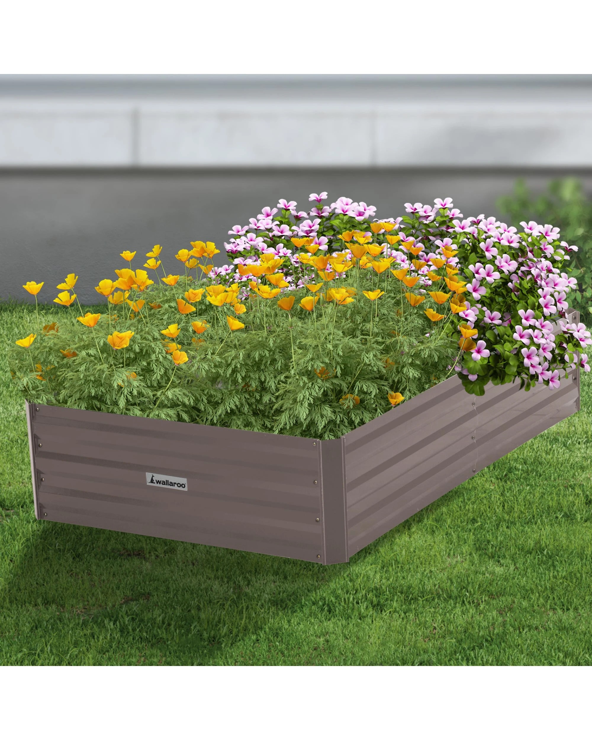 3 Wallaroo Galvanized Steel Raised Garden Bed 150 x 90 x 30cm Plants Vegetables Herbs Flowers - Grey, 3 of 5