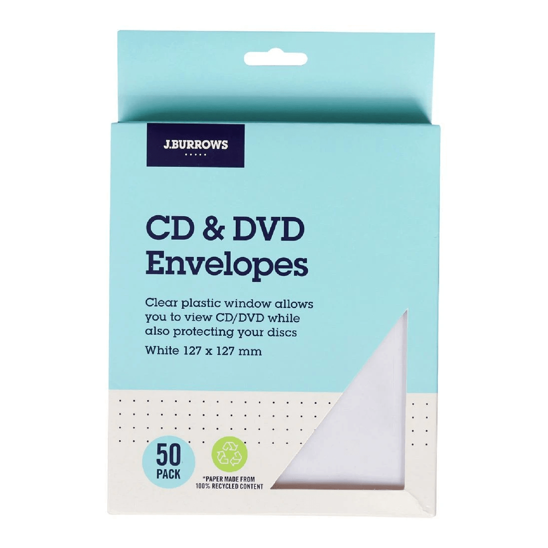 1 J.Burrows CD Envelopes White 50 Pack, 1 of 4