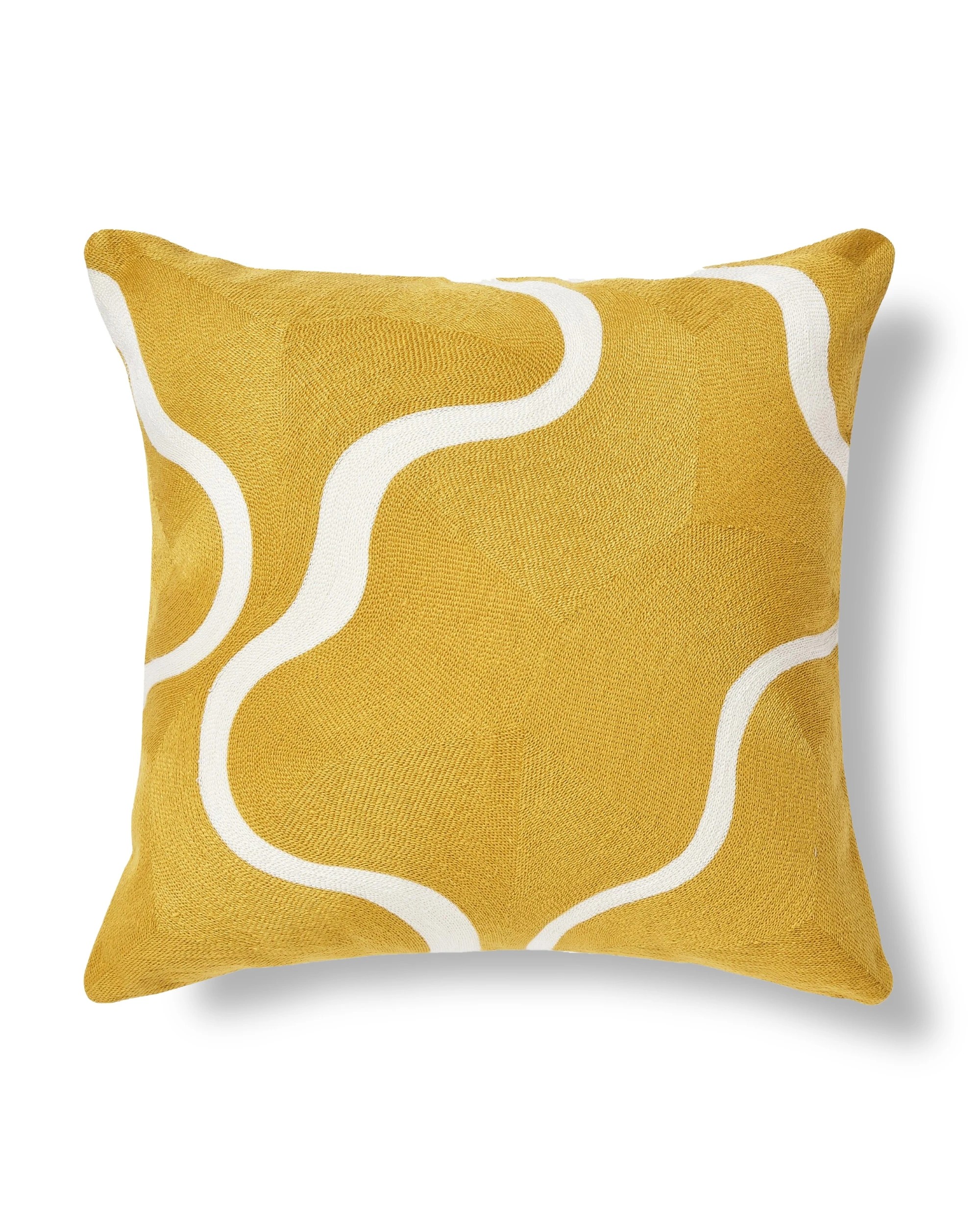 2 Cadence & Co. Louise Crewel Embroidered Cushion 45x45cm - Mustard, 2 of 4