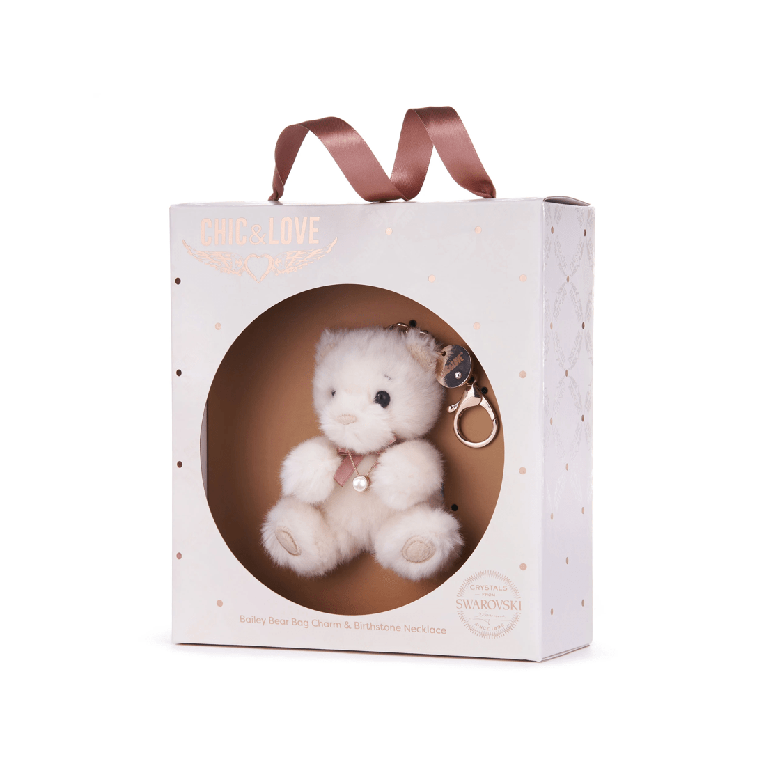 2 Chic & Love - Bailey Bear Bag Charm & Necklace June - Gift Set - White, 2 of 4