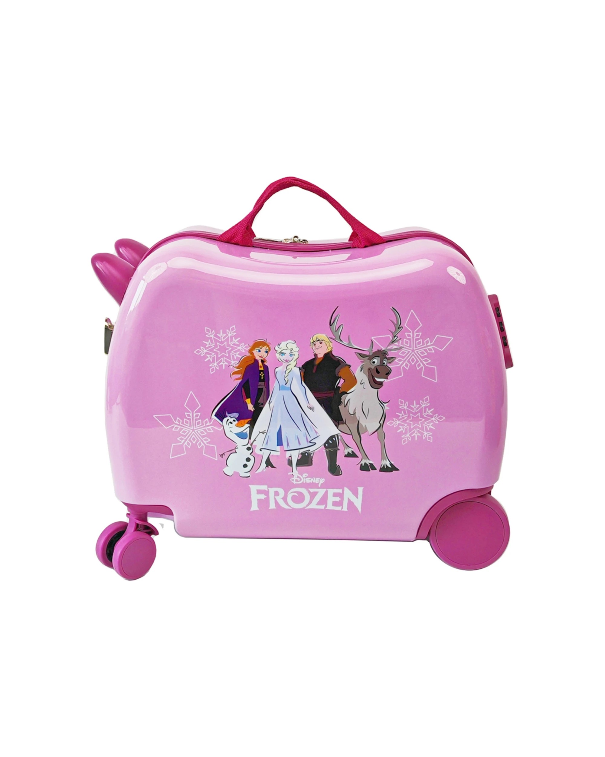 1 Disney Frozen Ride-On Trolley Case Kids Onboard Luggage Four Wheels Hard Shell - Pink, 1 of 4