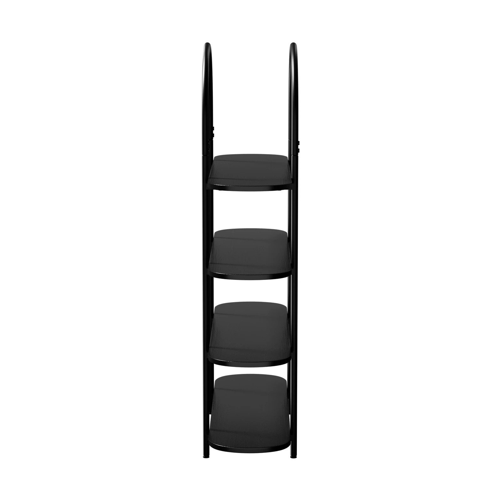 7 Oikiture Bookshelf 4 Tier Arched Display Shelf Home Industrial - Black, 7 of 9