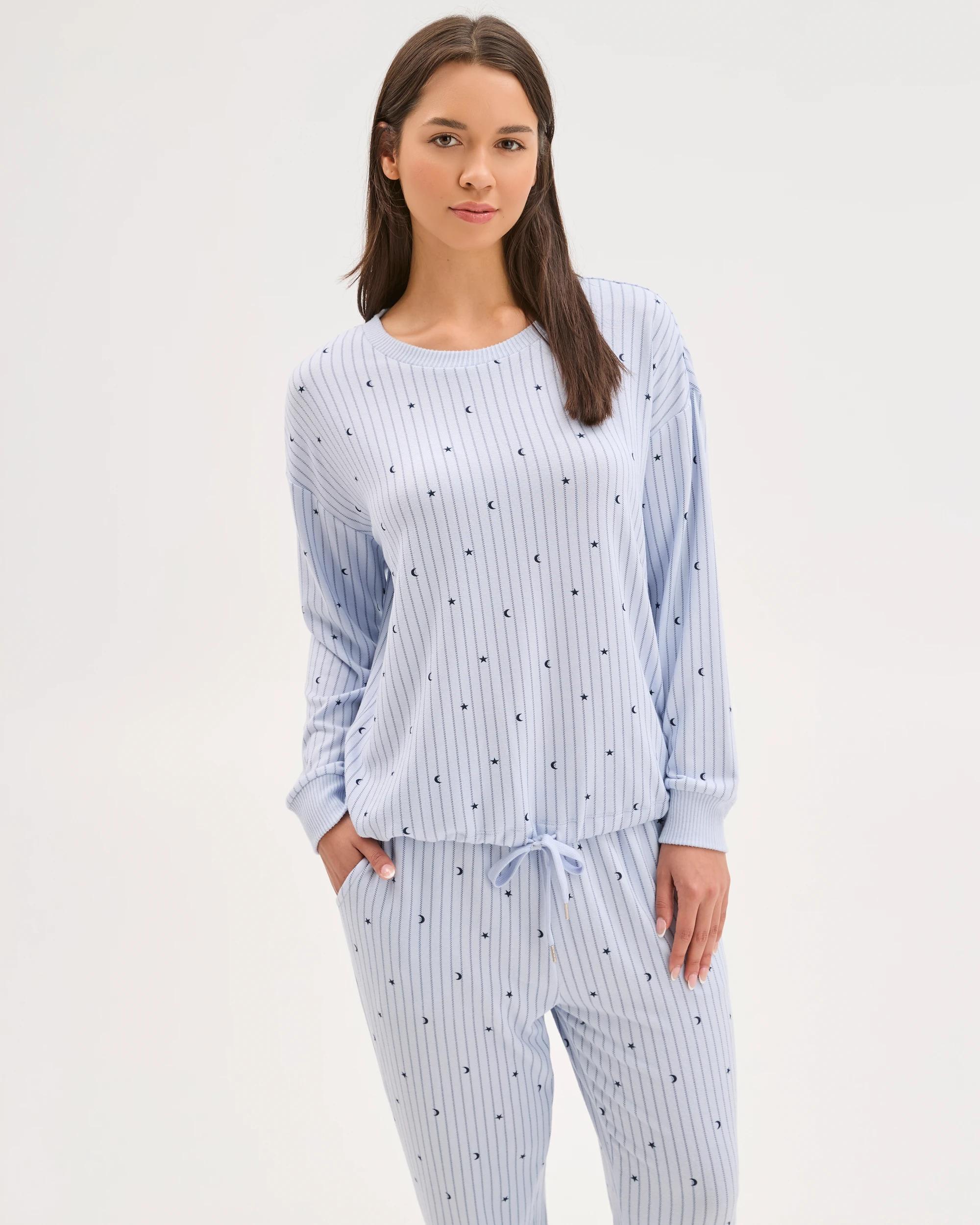 2 Target Woman Printed Cosy Pyjama Sleep Set MOON & STARS, 2 of 5