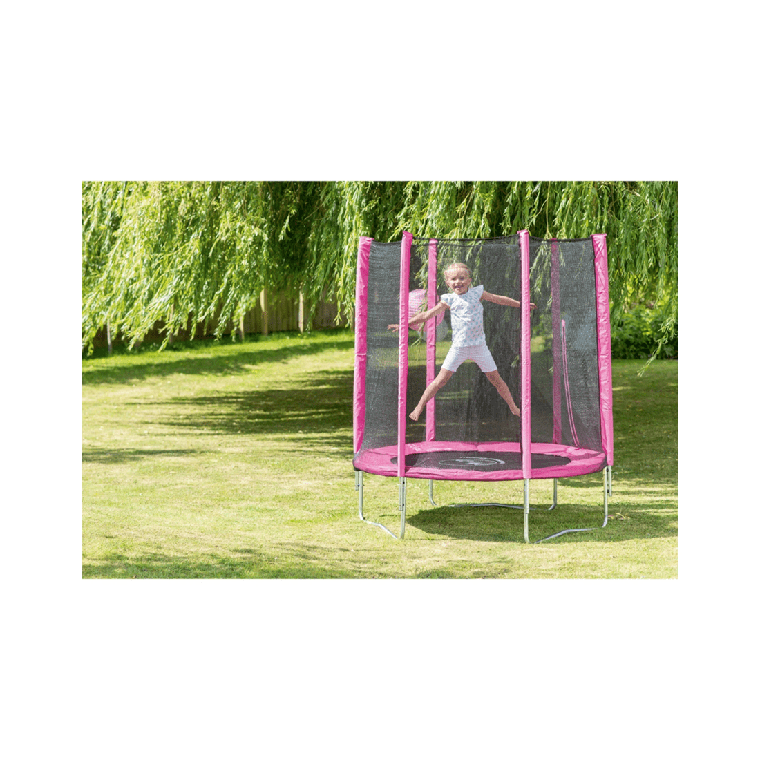 3 Plum Play Au 6ft Junior Trampoline With Enclosure And Safety Pads 36cm Frame
 - Pink, 3 of 7