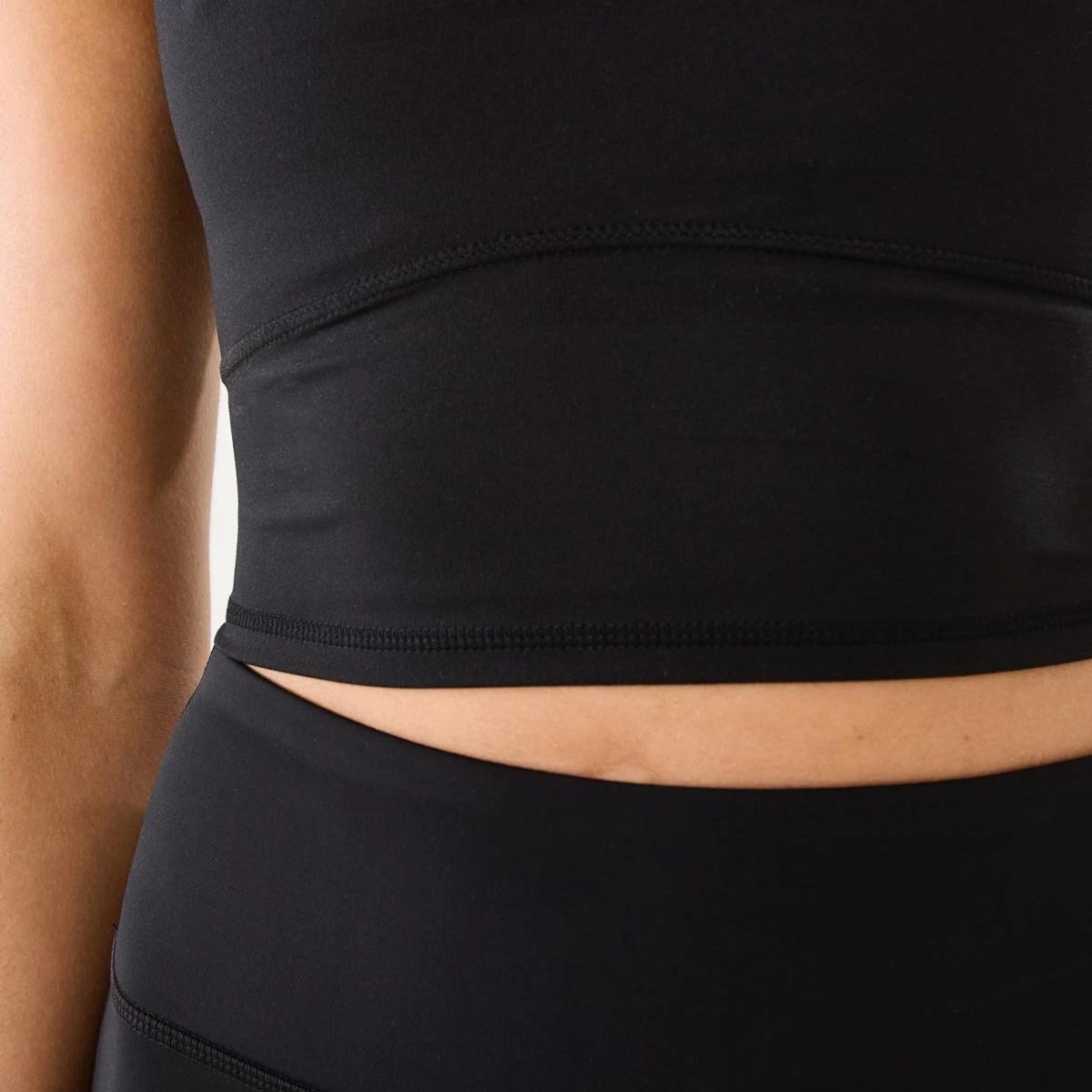 6 Active Womens Ultrasoft Longline Crop Top BLACK, 6 of 7