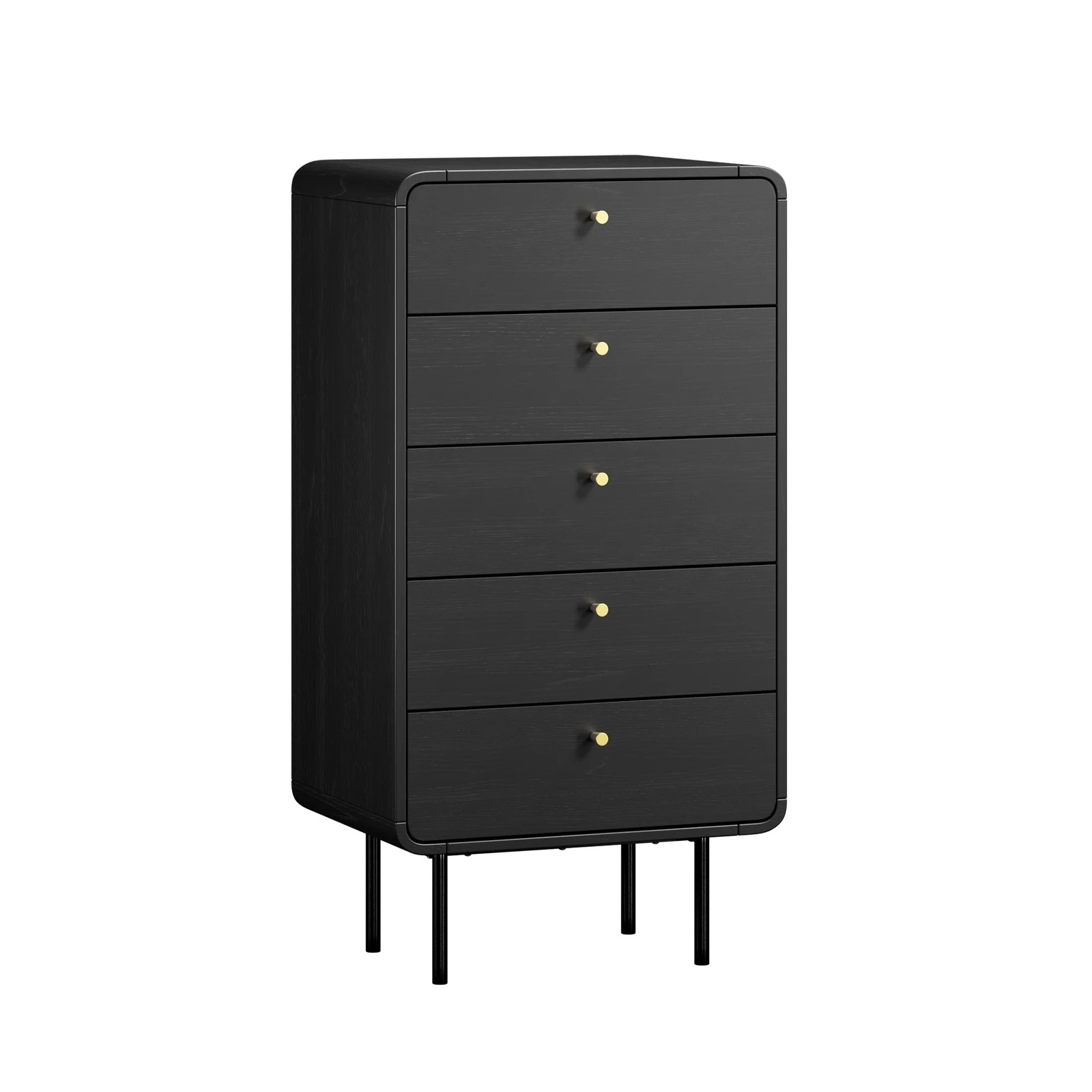6 Oikiture 5 Chest Of Drawers Tallboy Storage Cabinet Dresser
 - Black, 6 of 10