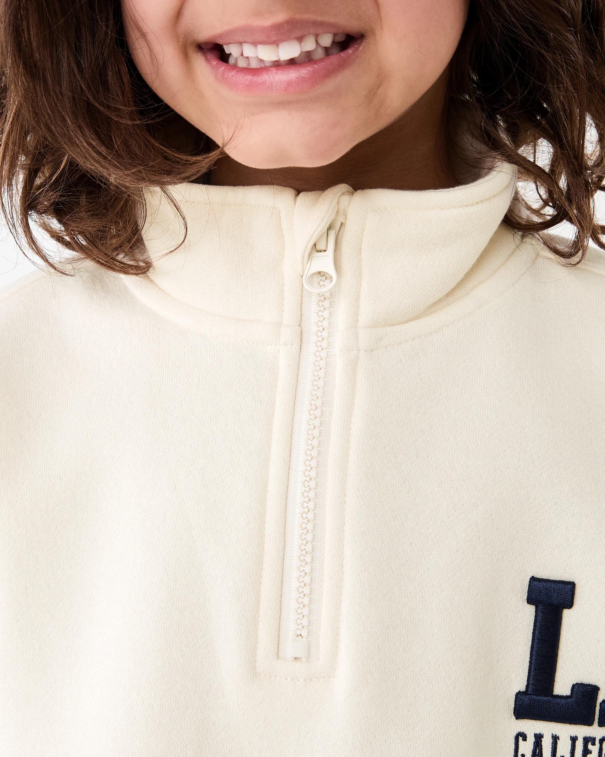 3 Oversized Quarter Zip Sweatshirt Bge Tofu, 3 of 5