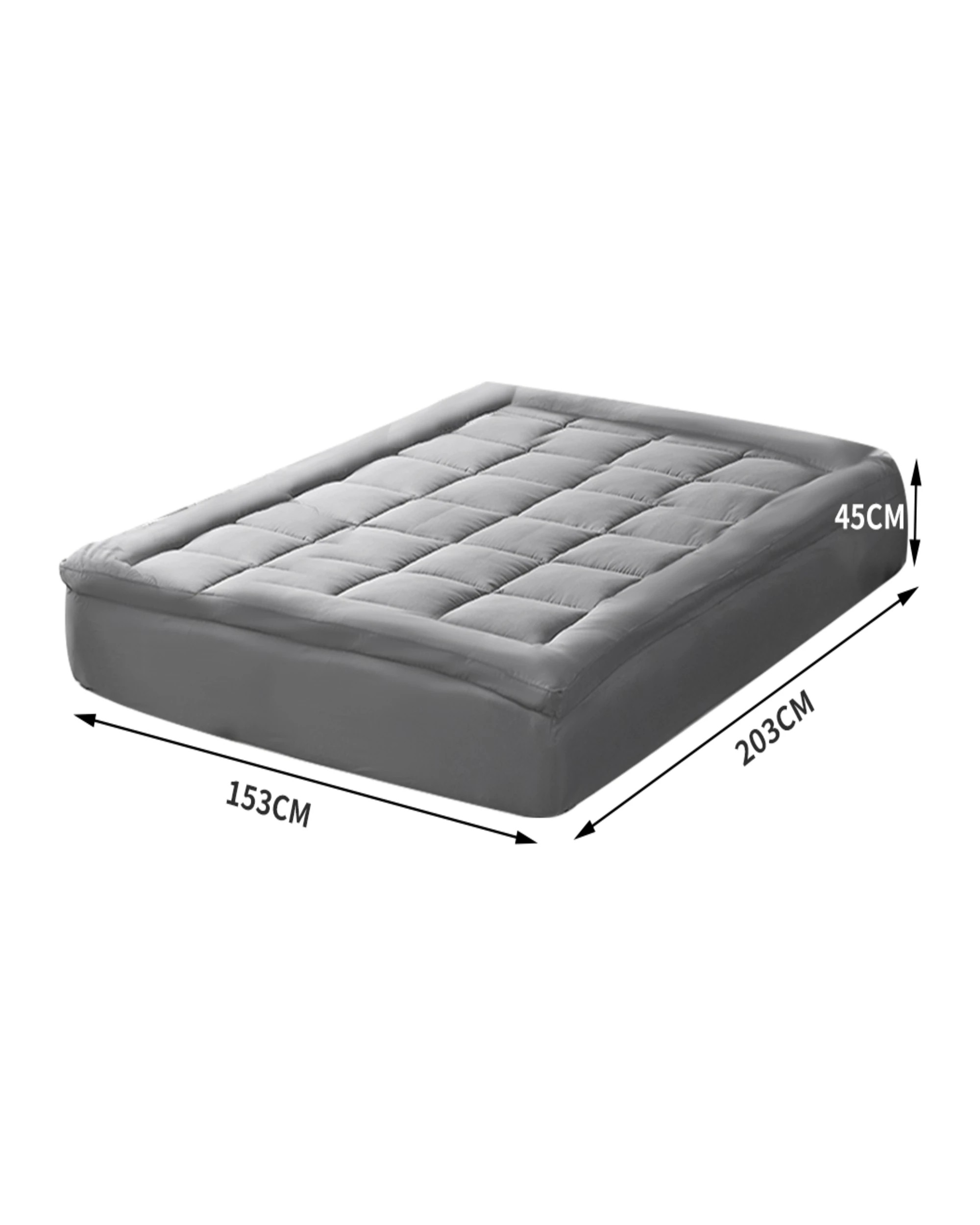 3 Dreamz Mattress Topper Bamboo - Queen -Grey, 3 of 8