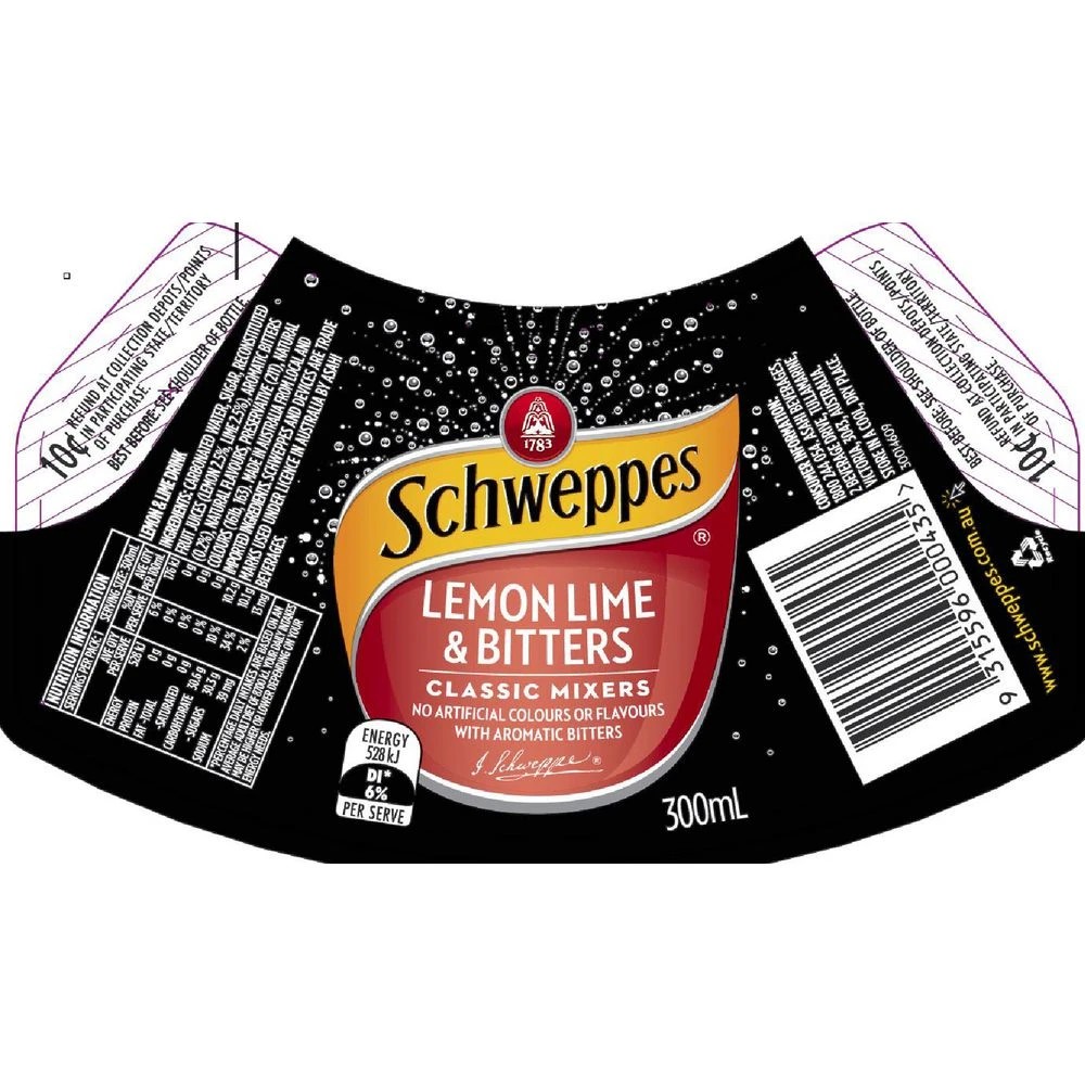 3 Schweppes Lemon Lime and Bitters 300mL 24 Pack, 3 of 3