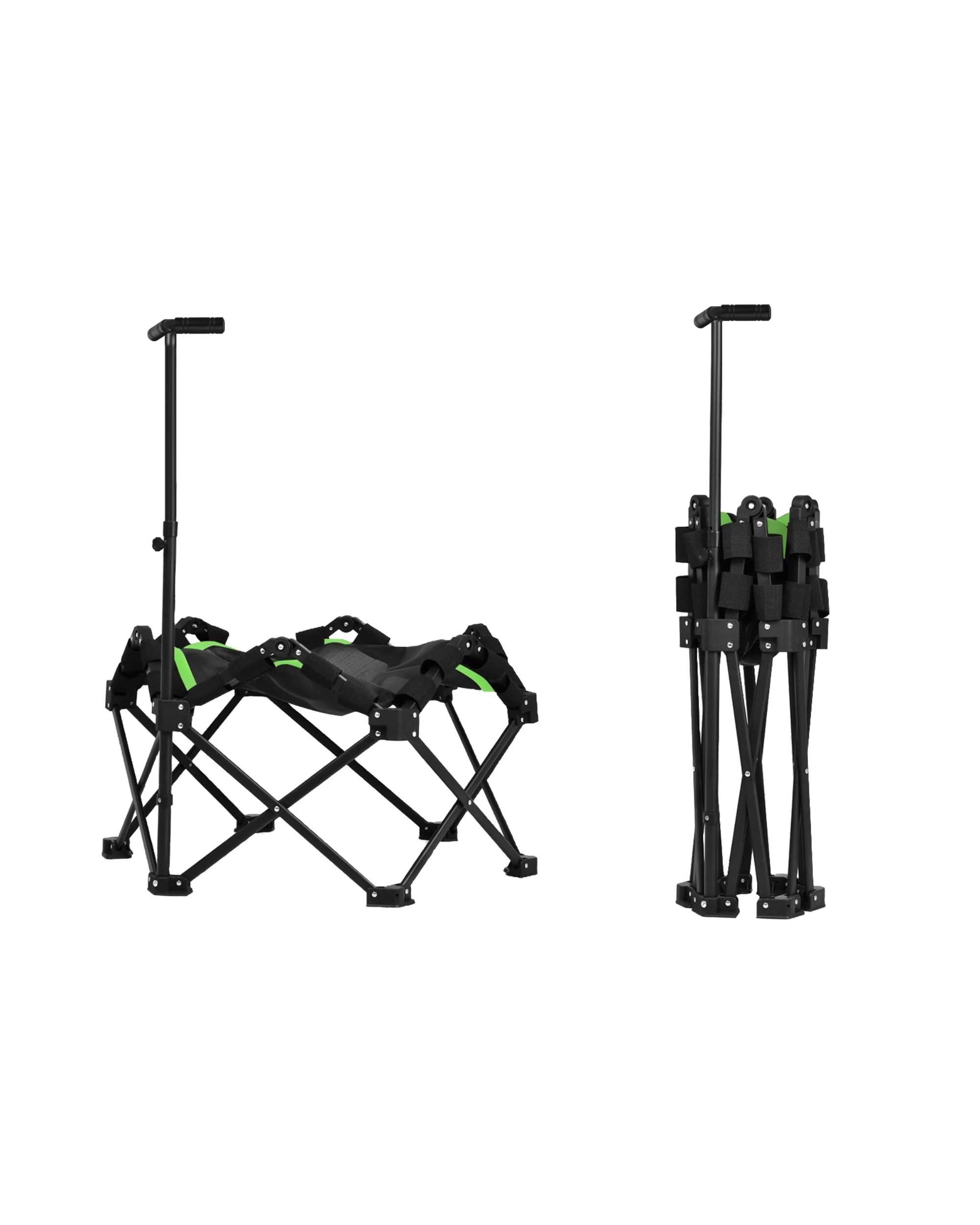 3 Advwin 42" Mini Trampoline 3s Quick Folding Rebounder with 3 Level Adjustable Handle, 150KG Capacity Green, 3 of 6