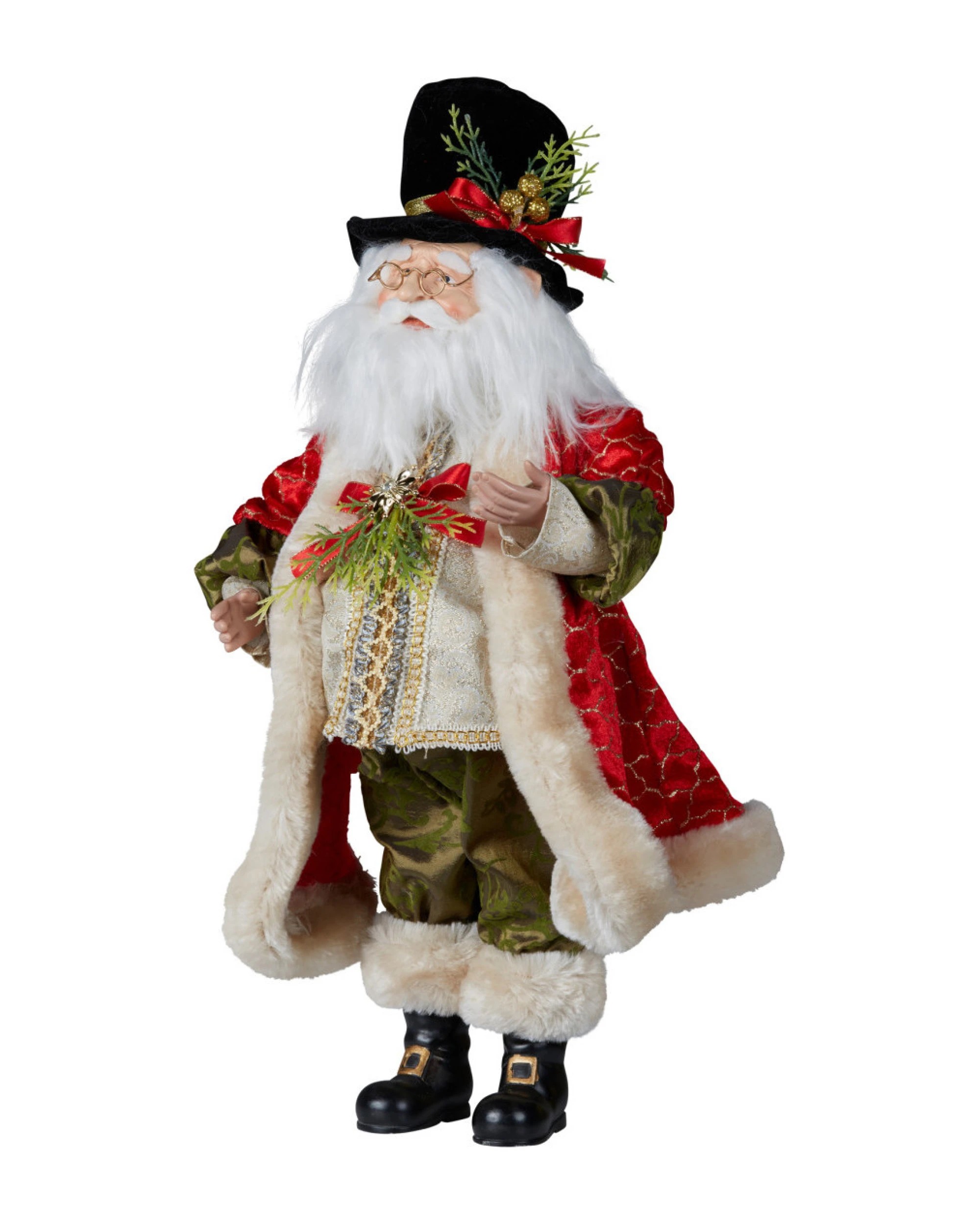 2 Christabelle Top Hat Santa Claus Christmas Decoration 46cm, 2 of 2