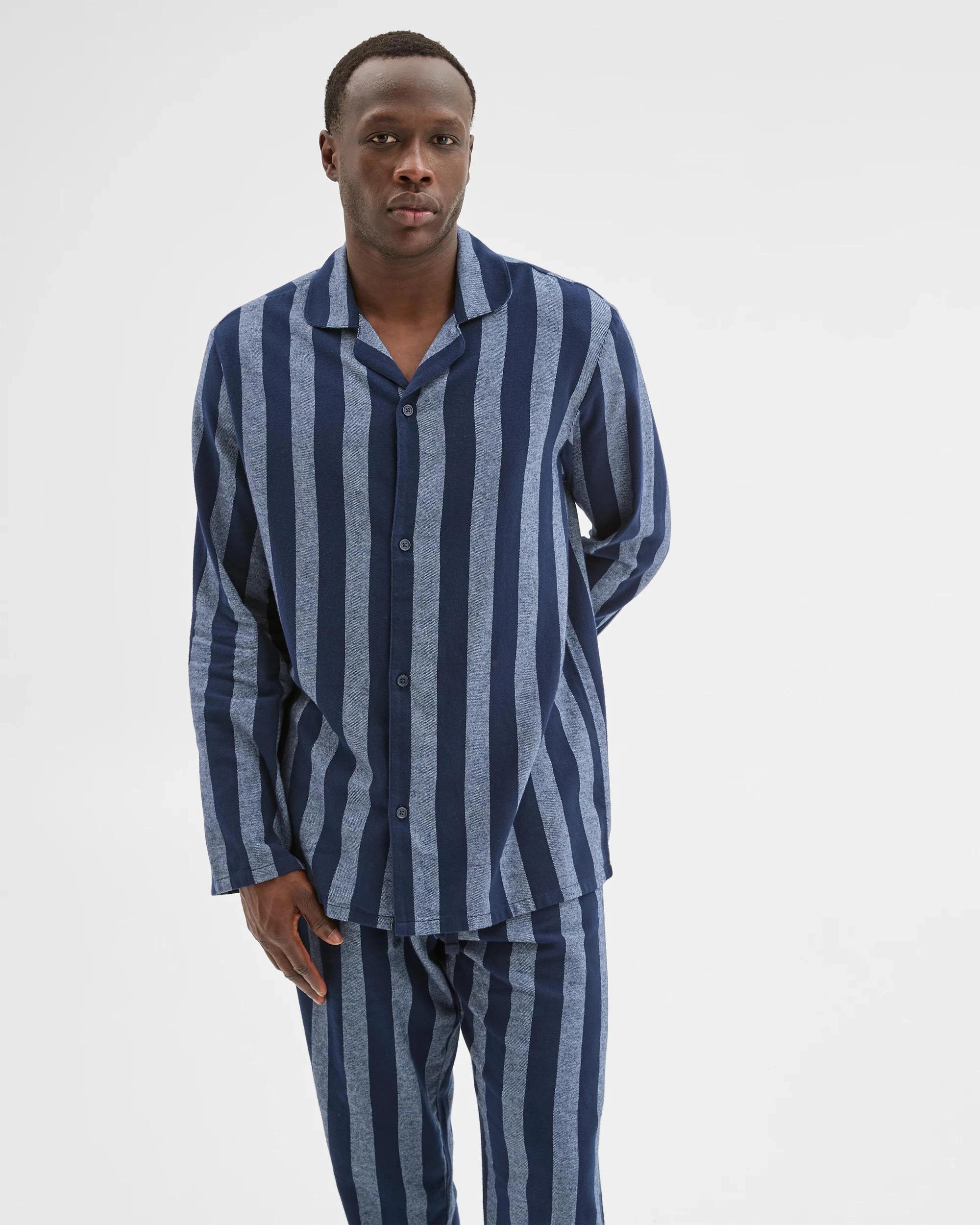 3 Maxx Flannelette Pyjama Set NAVY STRIPE, 3 of 7