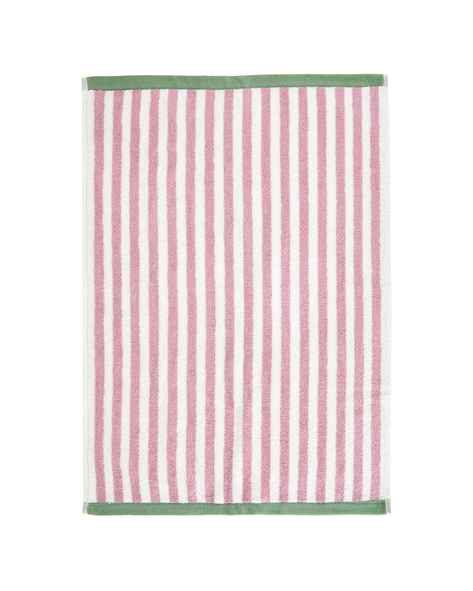 3 Reversible Stripe Cotton Hand Towel - Pink and Green, 3 of 5