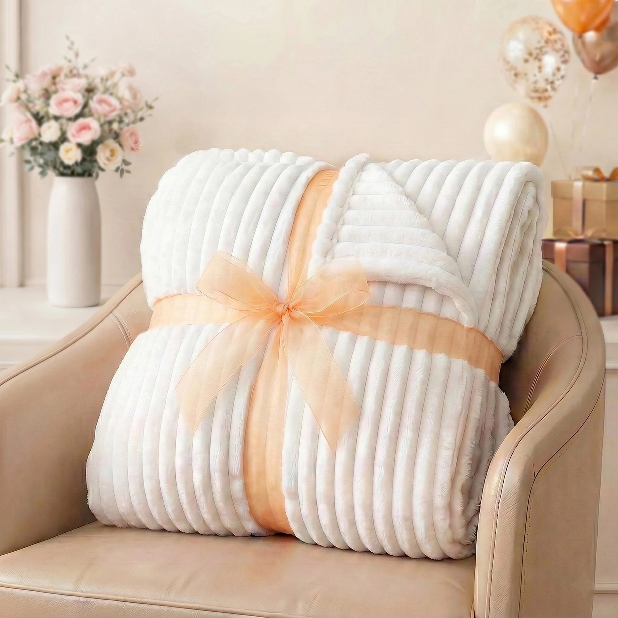 8 Giselle Bedding 127x152cm Throw Blanket Fleece Soft Lightweight Cozy Sofa Couch Bed - White, 8 of 8