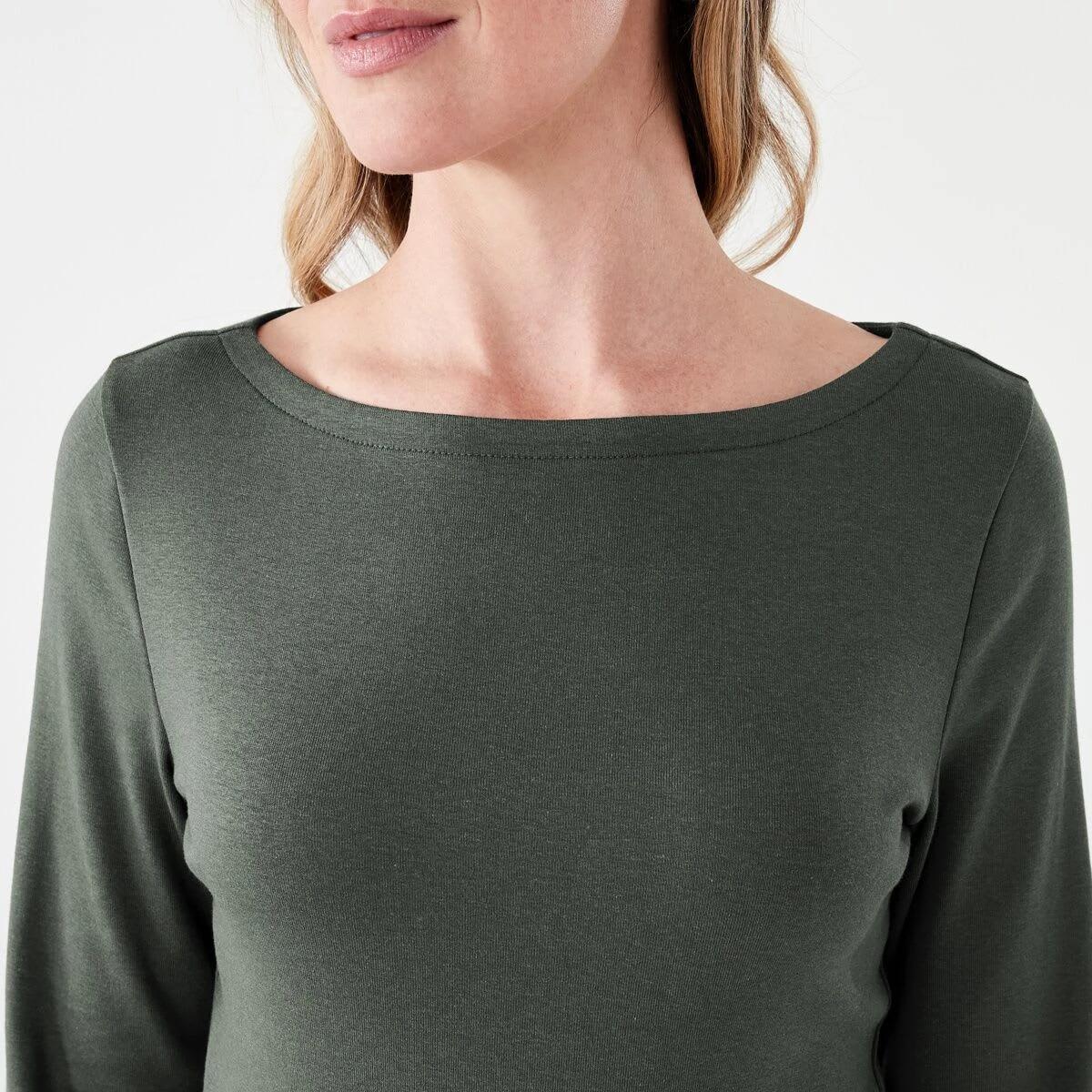 5 Long Sleeve Modal Boat Neck Top DARK CARGO, 5 of 5