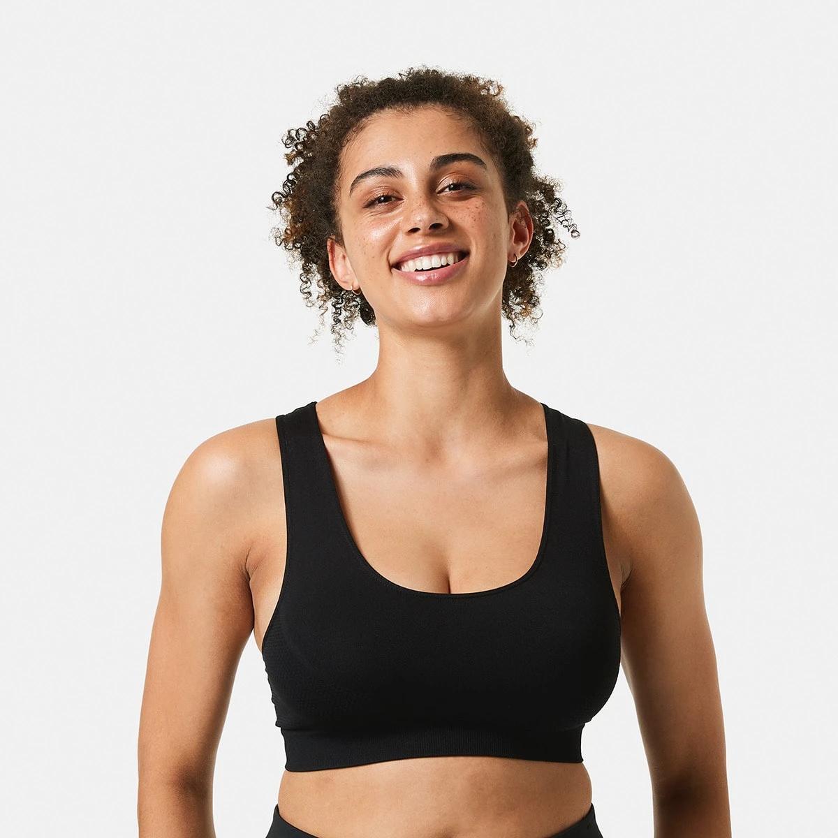 1 Sports Seamfree Crop Top BLACK, 1 of 5