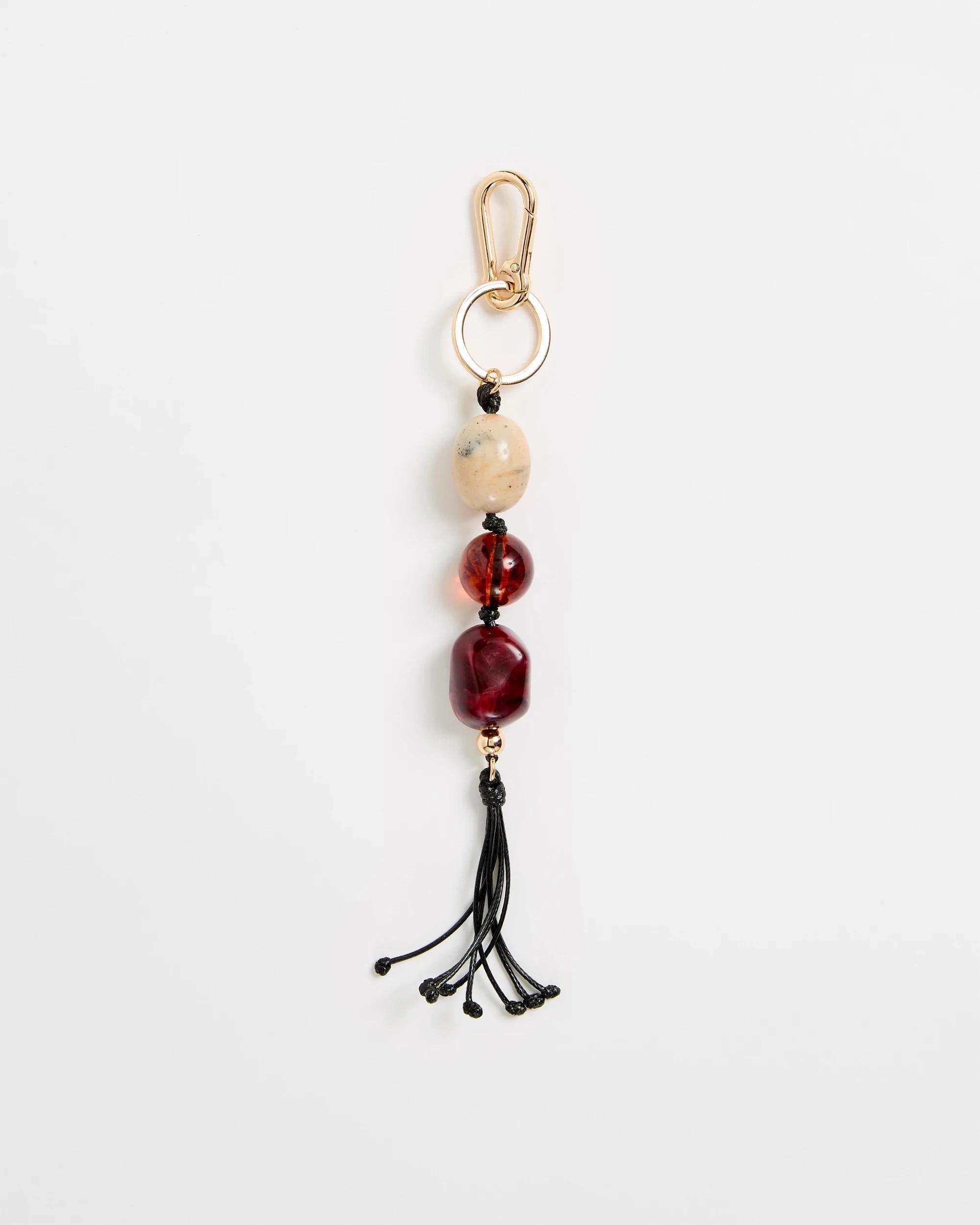 1 Target Acrylic Beaded Bag Charm BURGUNDY, 1 of 1