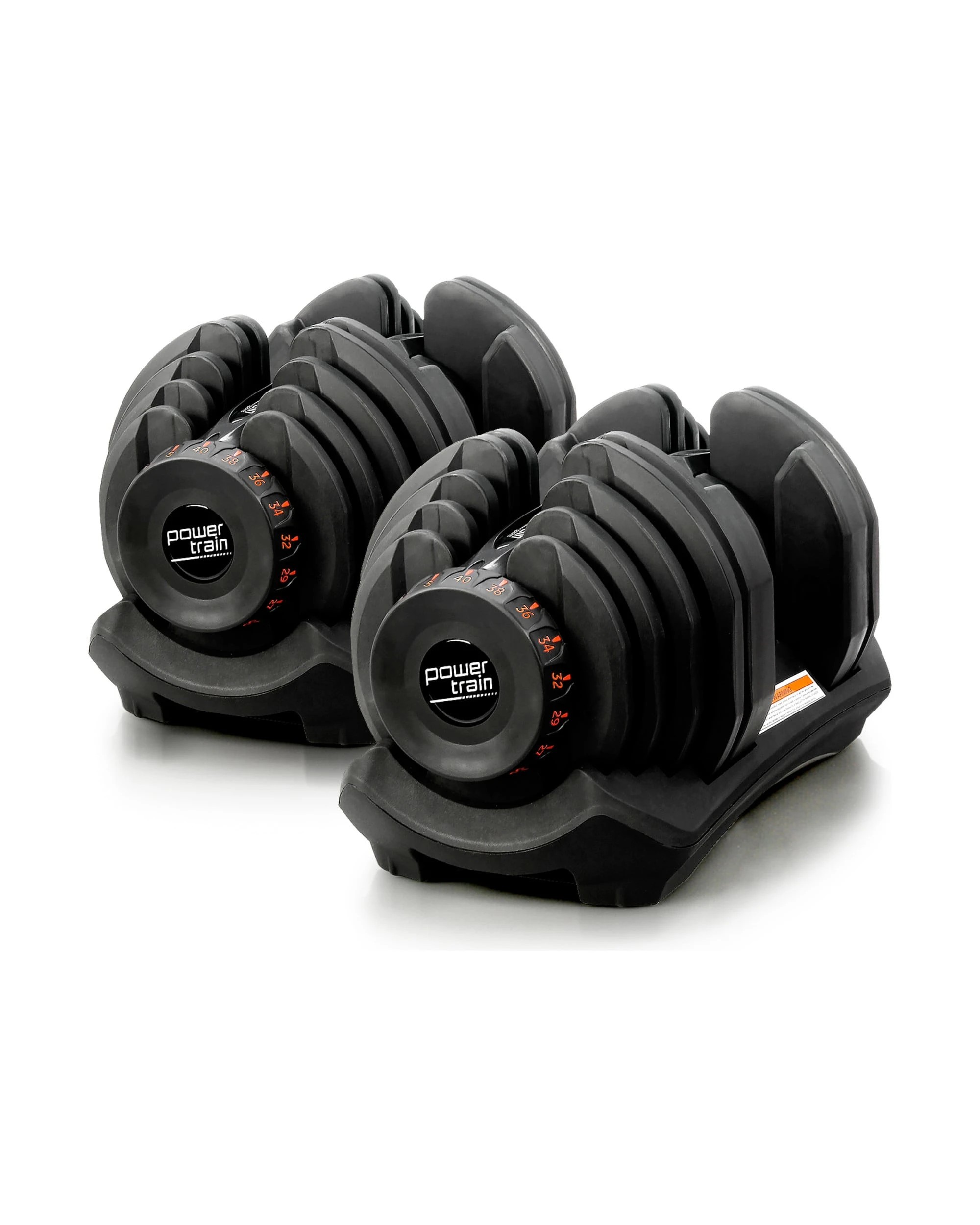 2 Powertrain 80KG Adjustable Dumbbell Set with Flat Bench - Black, 2 of 9