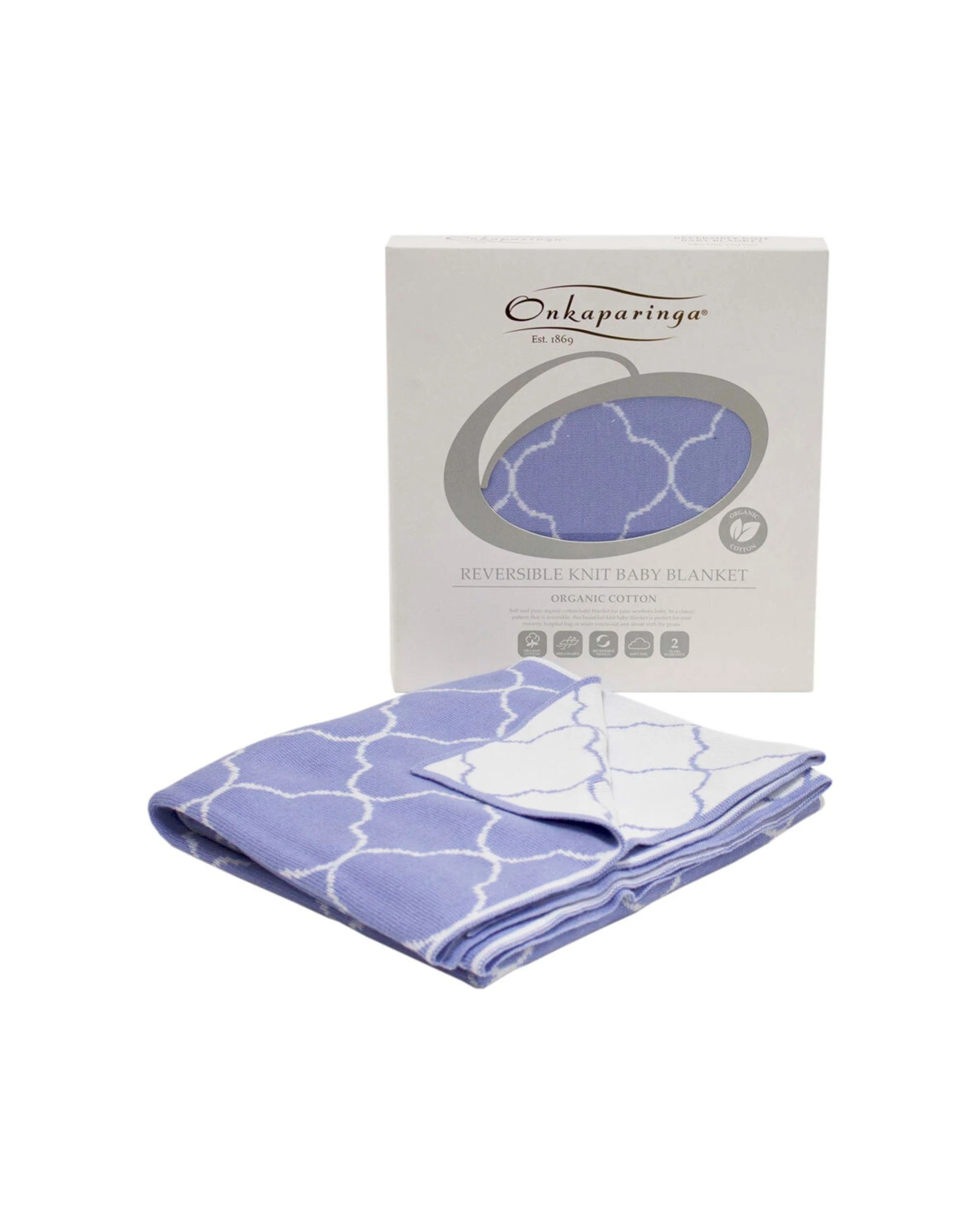 3 Onkaparinga Baby Clouds Organic Cotton Blanket - Blue, 3 of 3