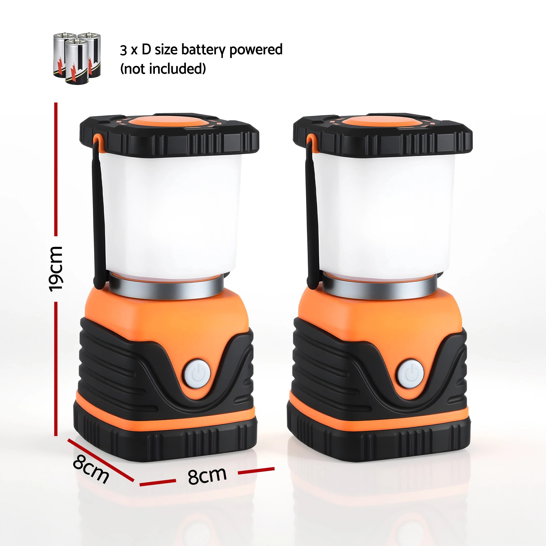 2 Weisshorn 2-Pack LED Camping Lanterns, Super Bright Waterproof Portable Emergency Tent Lights - Orange, 2 of 5