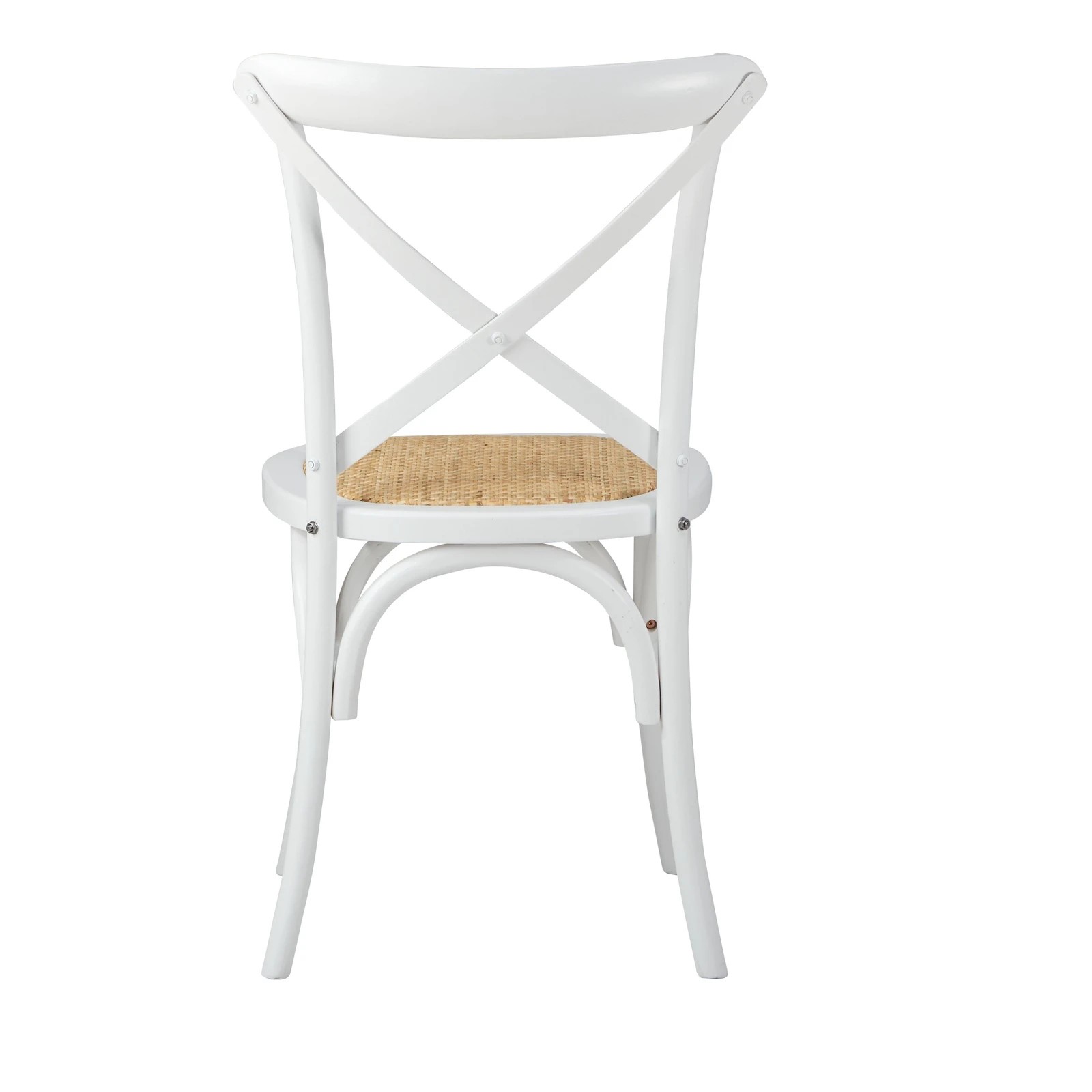 10 Oikiture 2pcs Crossback Dining Chair Solid Birch Timber Wood Ratan Seat
 - White, 10 of 10